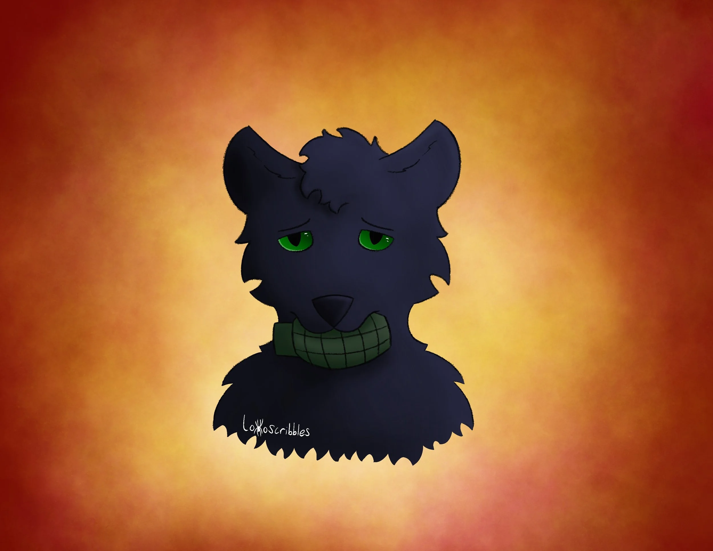 Symbolic art of my cougar-jaguar hybrid character holding a grenade in his mouth