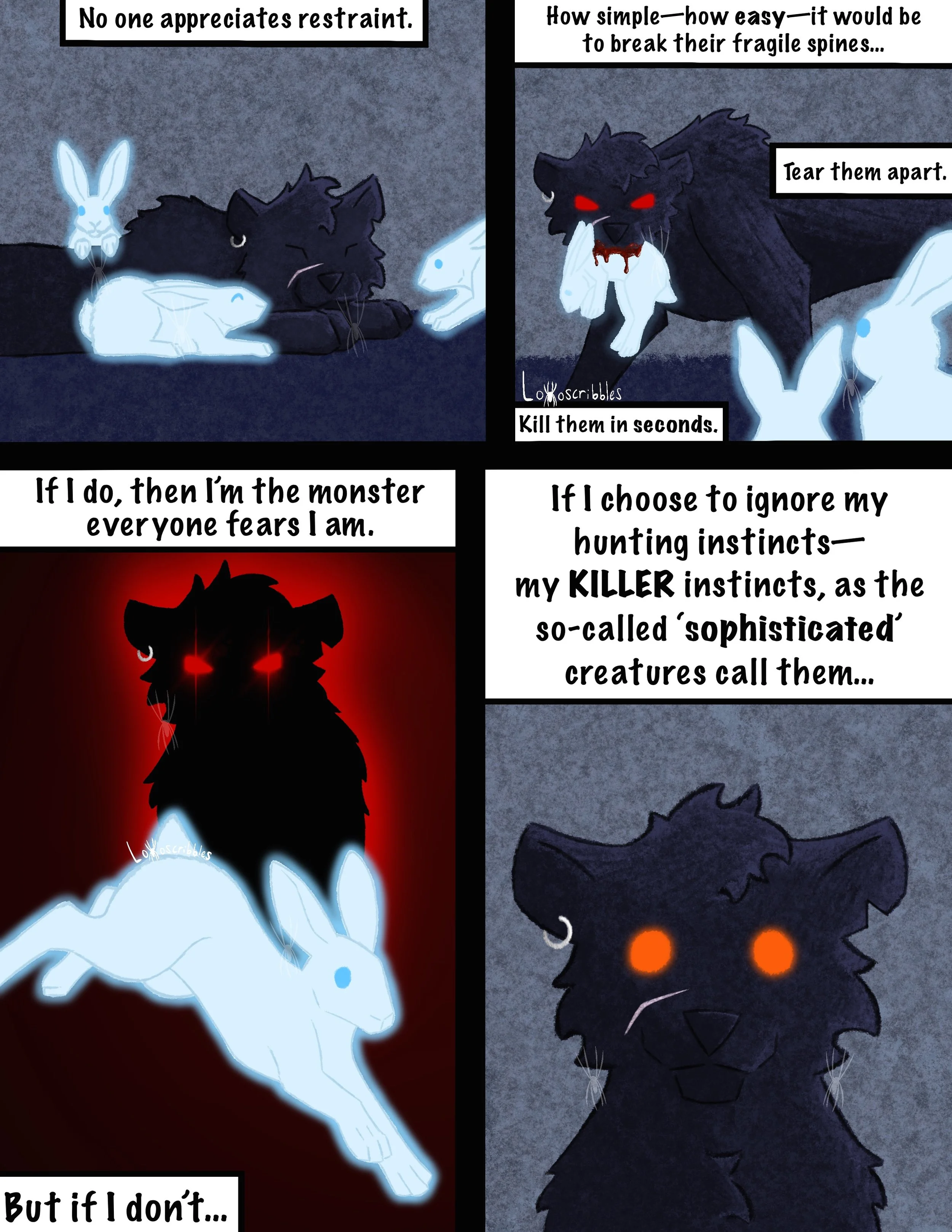 A symbolic comic featuring one of my cougar-jaguar hybrid characters. Page 1/2