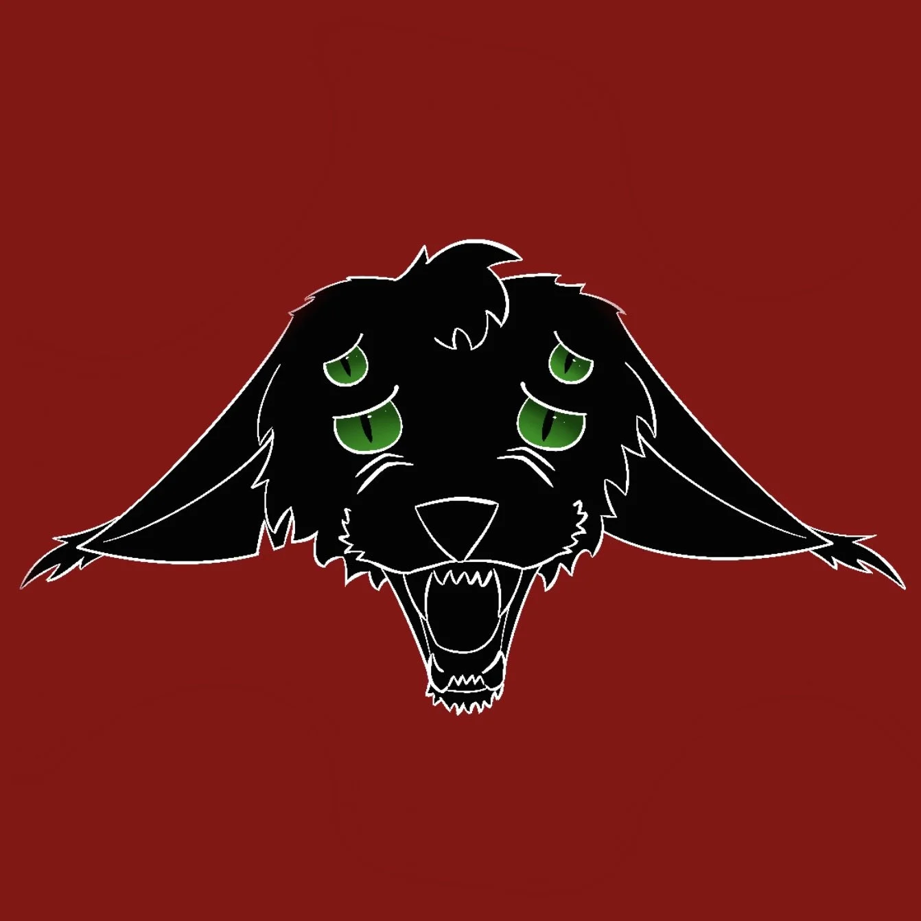 Silhouette illustration of one of my four-eyed alien cats
