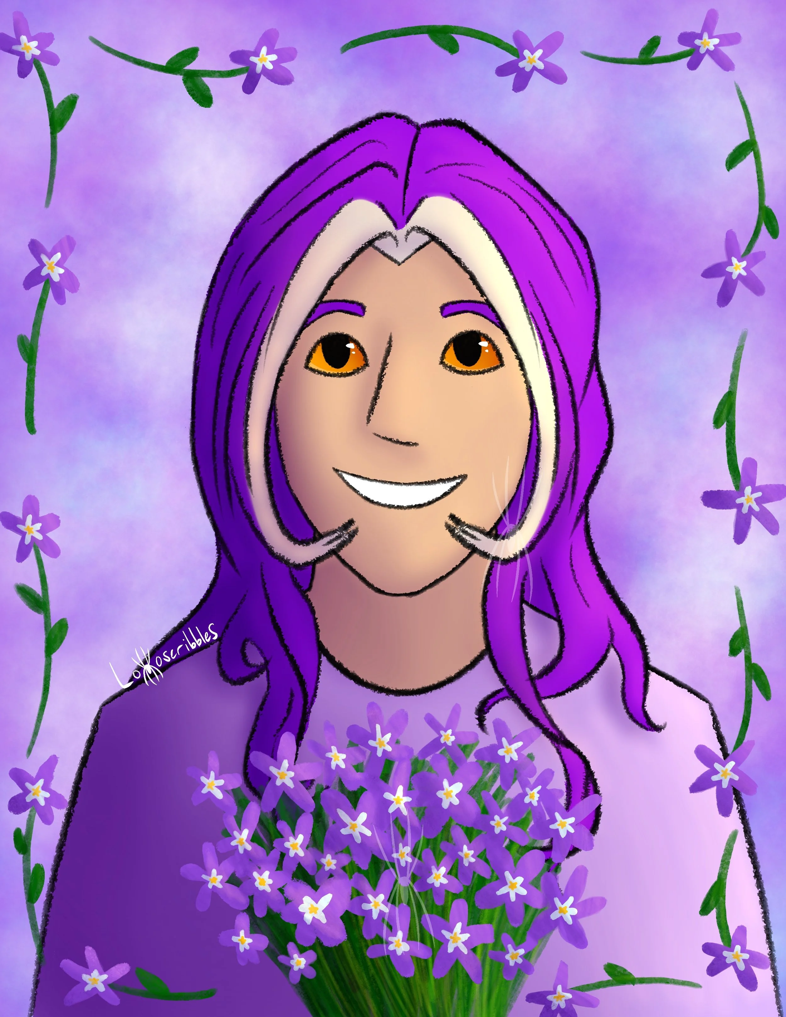 An illustration of a friend's Among Us character