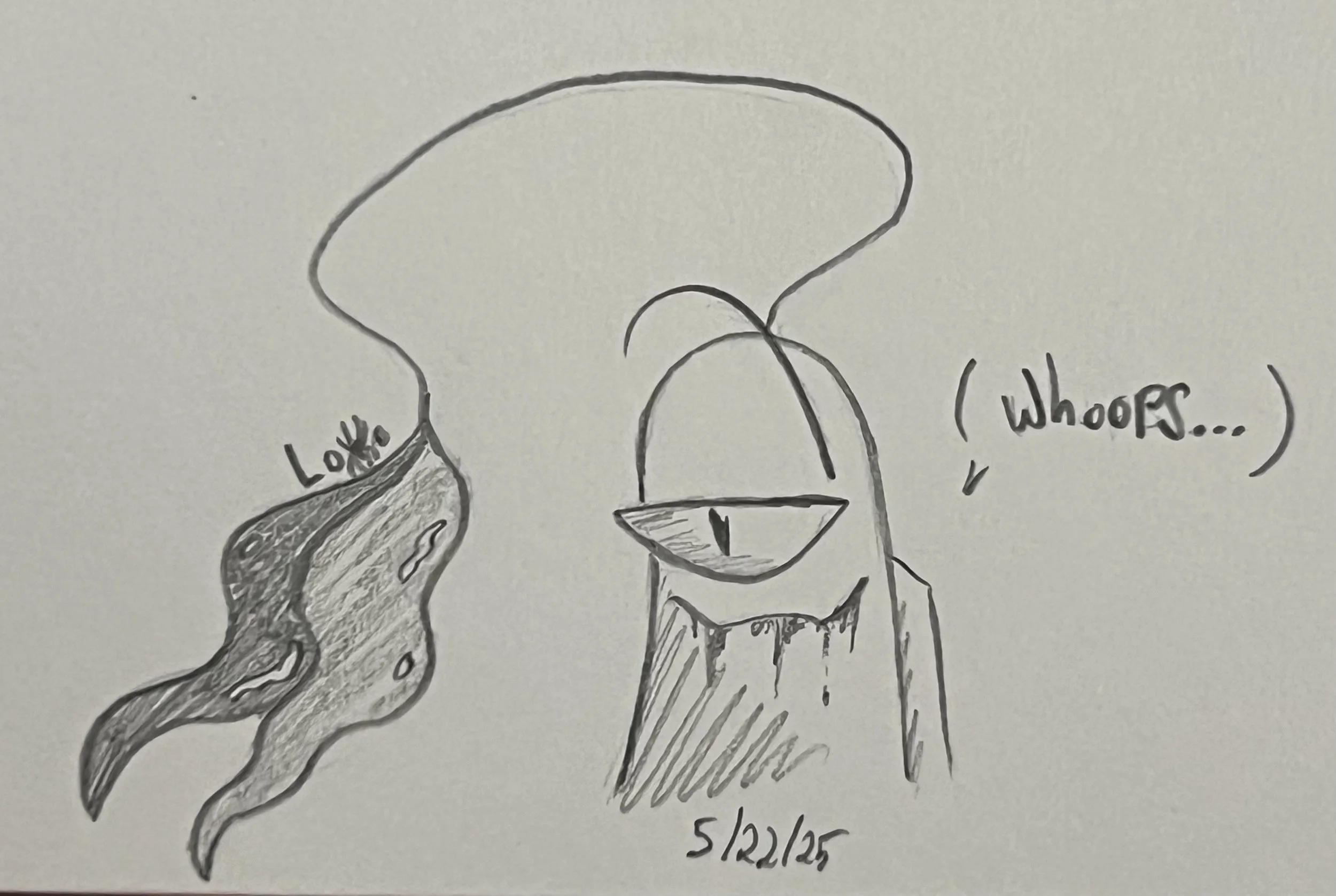 A friend's Among Us character in 'bean form'