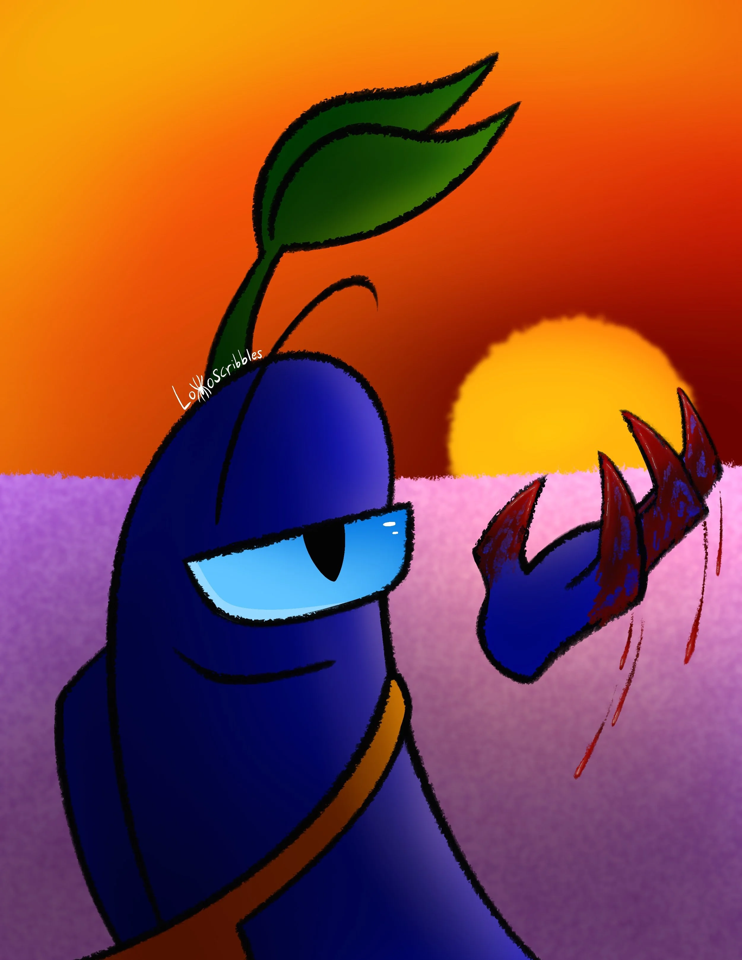 A scene featuring my Among Us character in 'bean form'