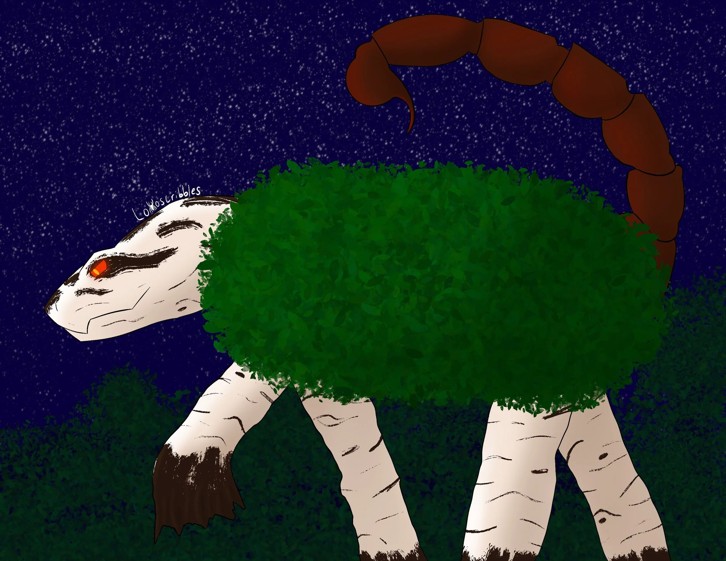 Illustration of a fantasy creature that I designed