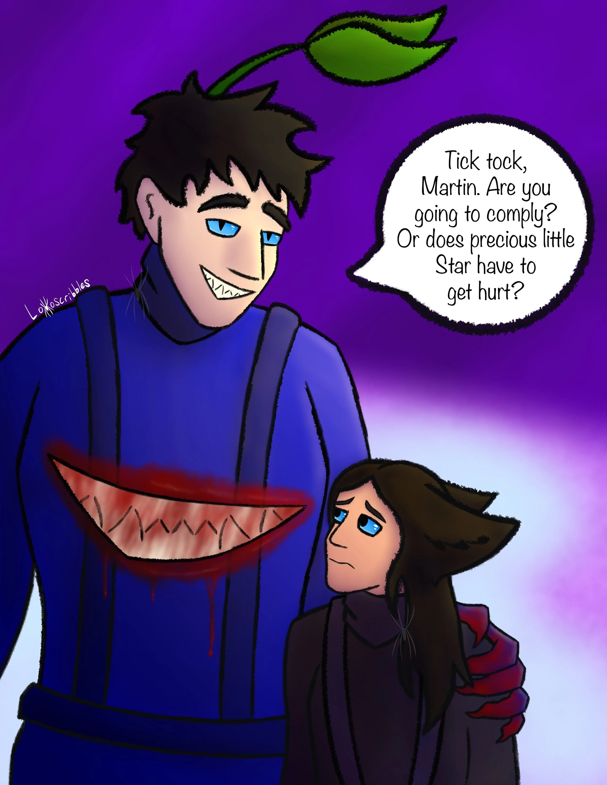 A scene featuring two of my Among Us-inspired characters