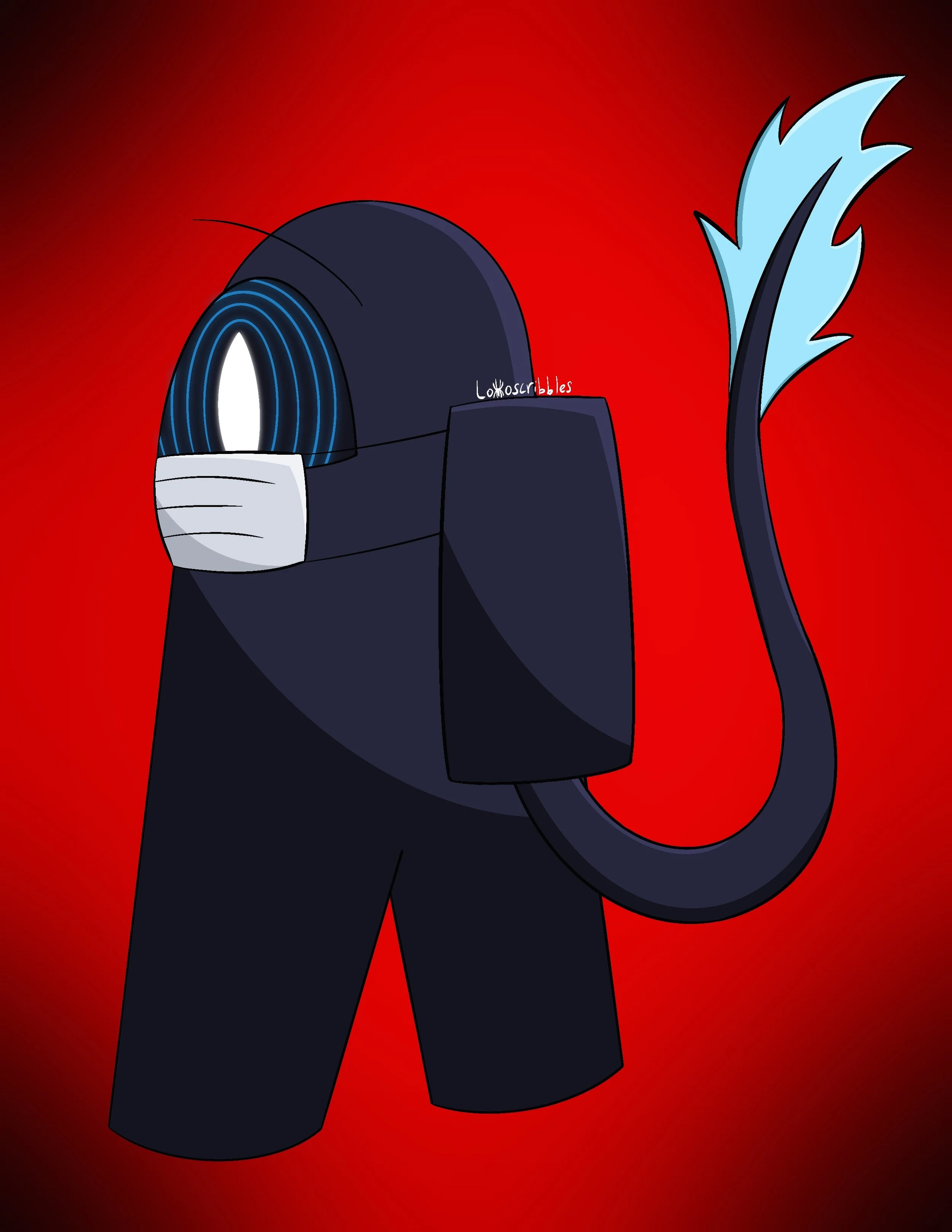 Illustration of a friend's Among Us character