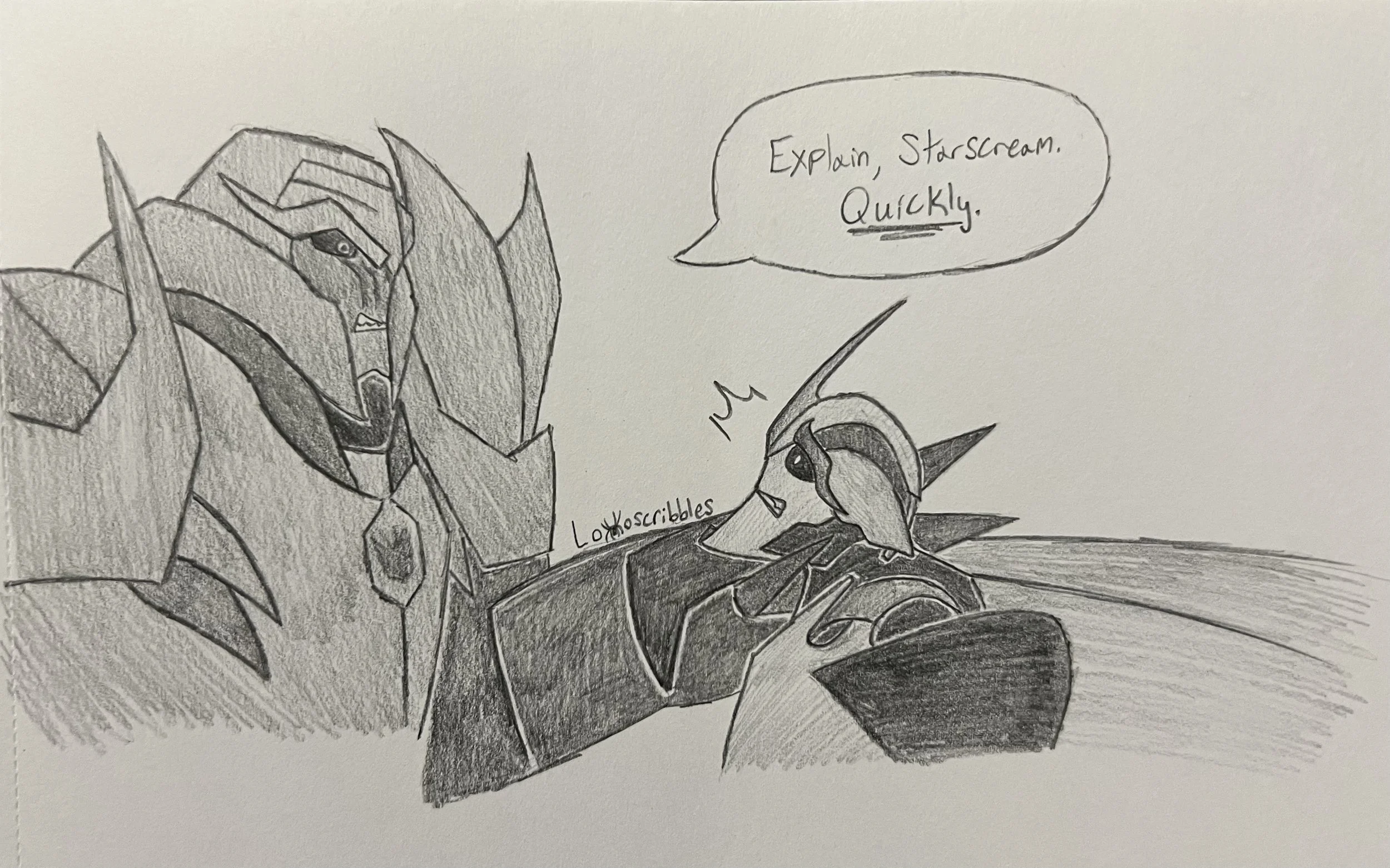 Megatron and Starscream from Transformers: Prime