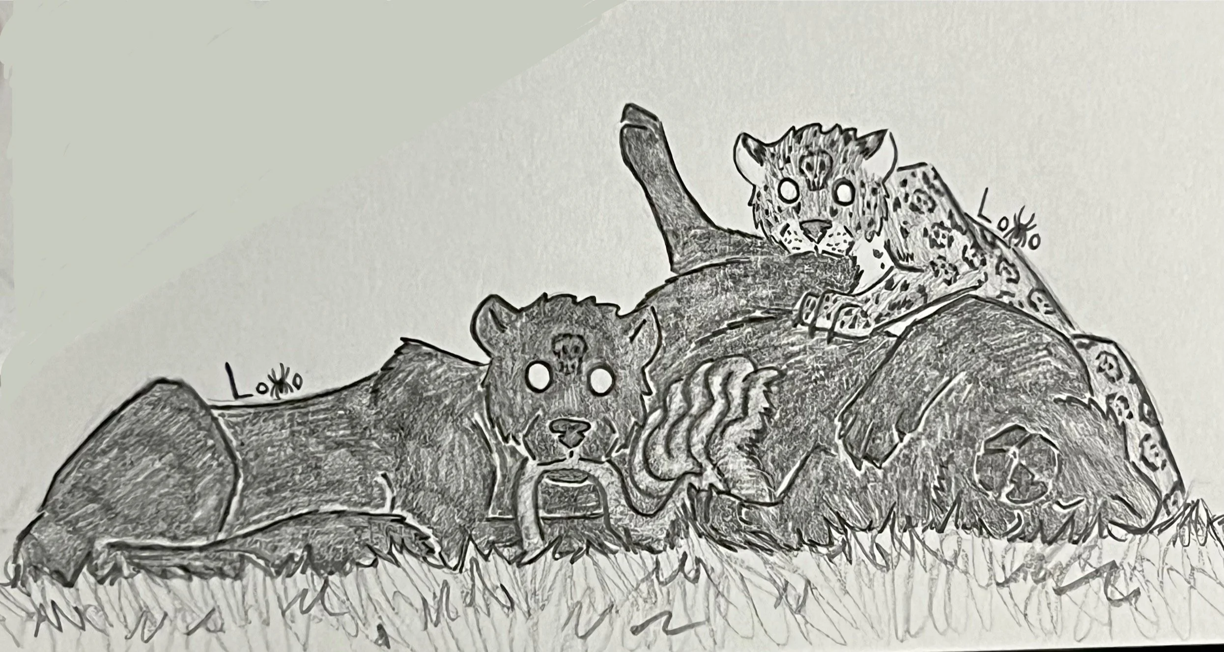 A pair of cannibalistic jaguars from my fiction story Mountain Academy