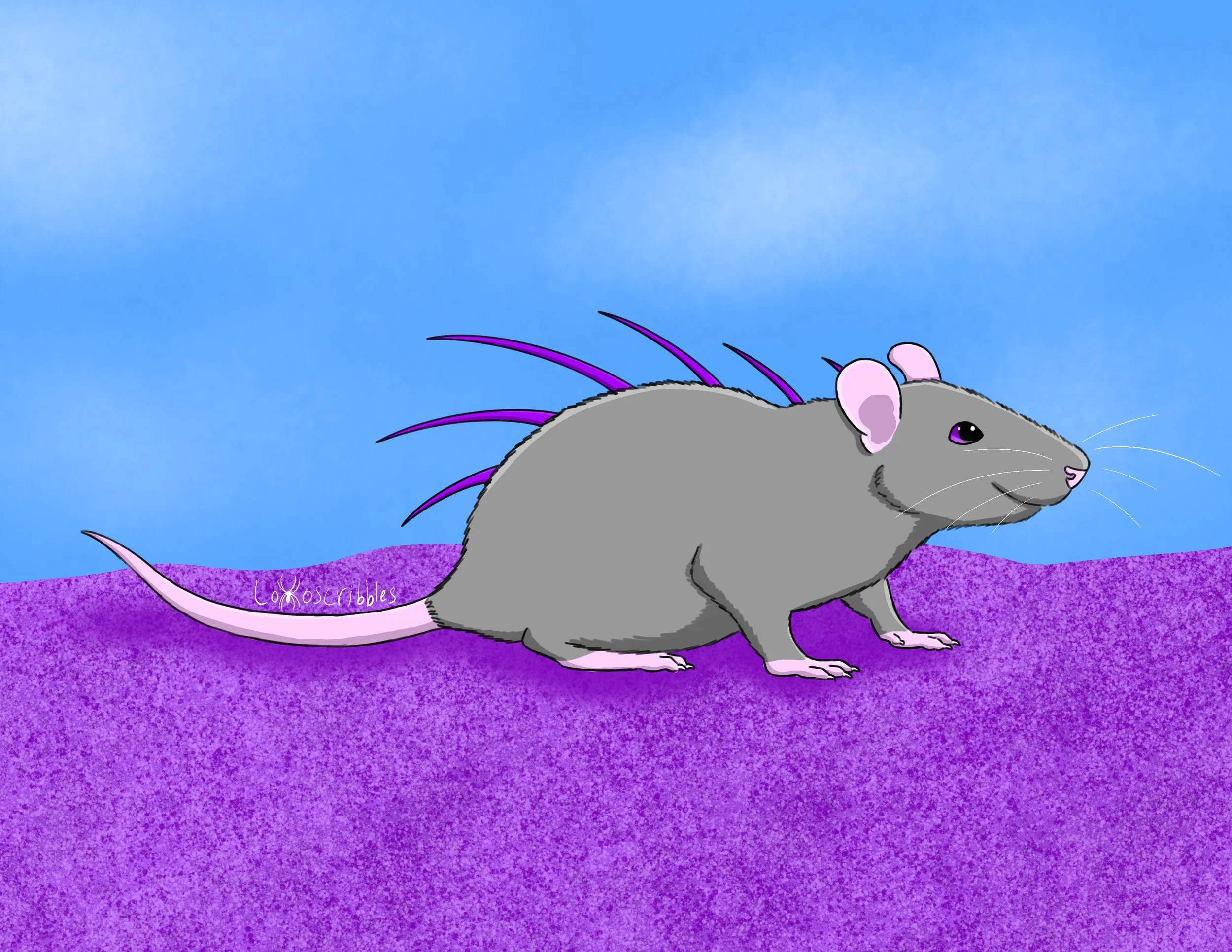 Scene featuring a spiky alien rat that I designed