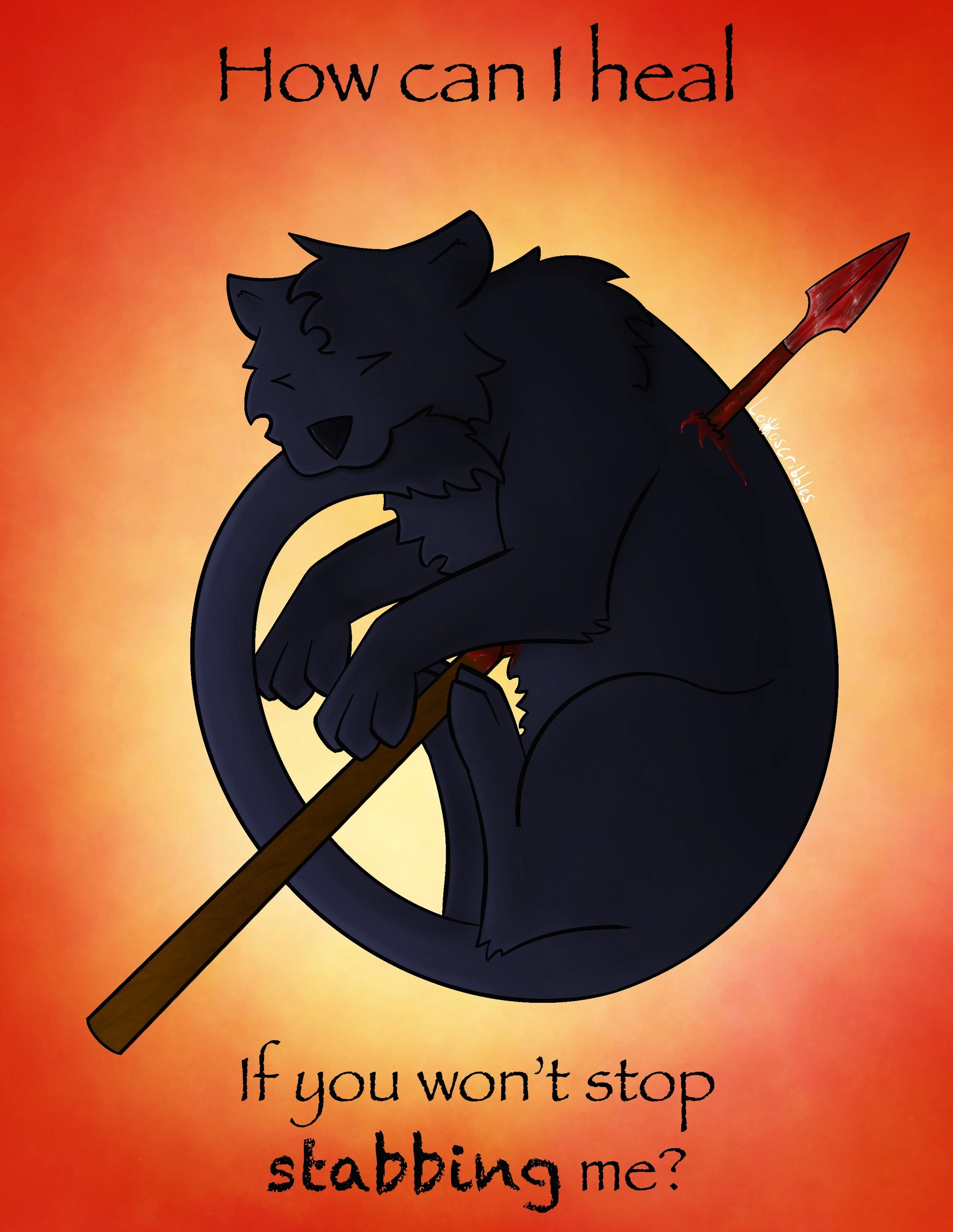 Symbolic art of my cougar-jaguar hybrid character