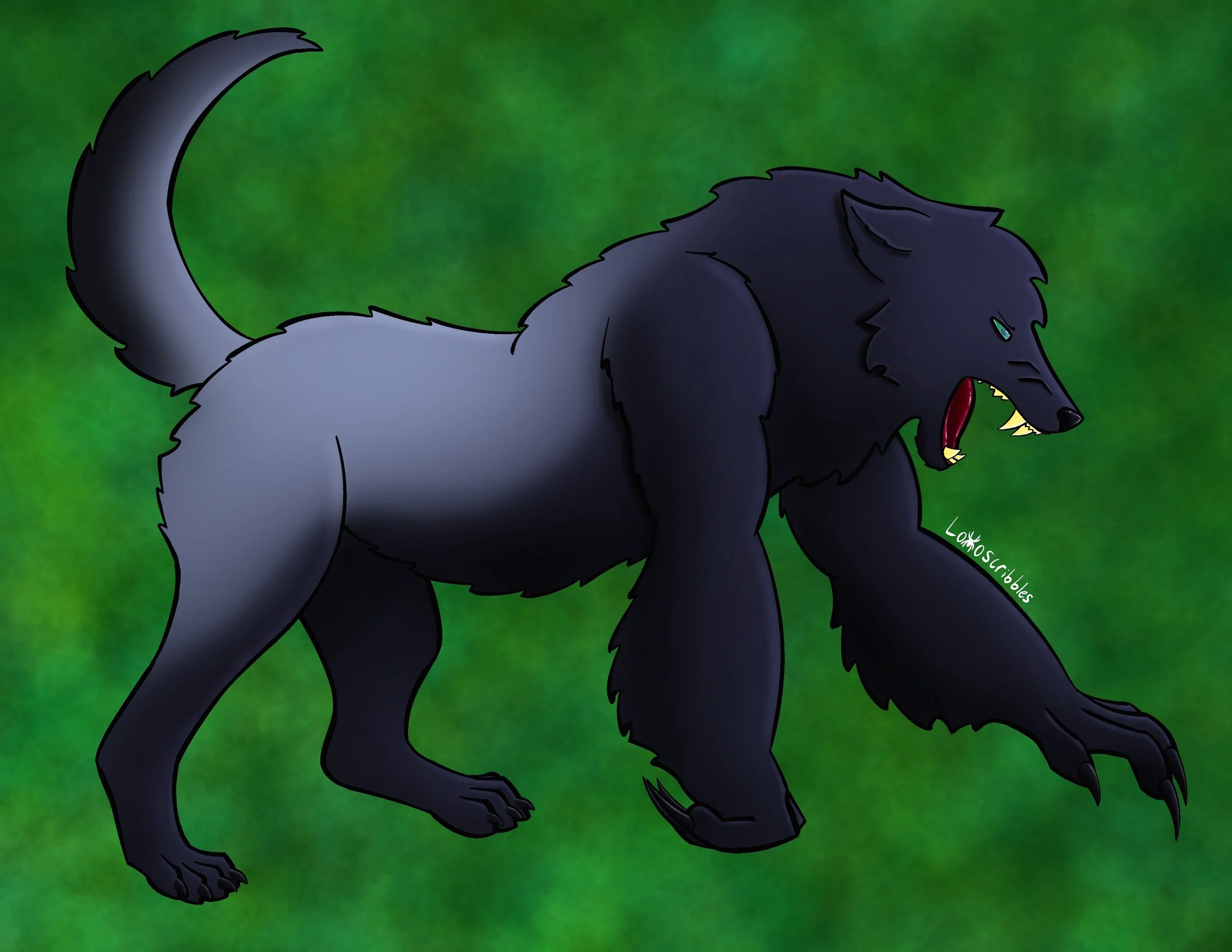 A creature I designed that is a combination of gorilla and wolf
