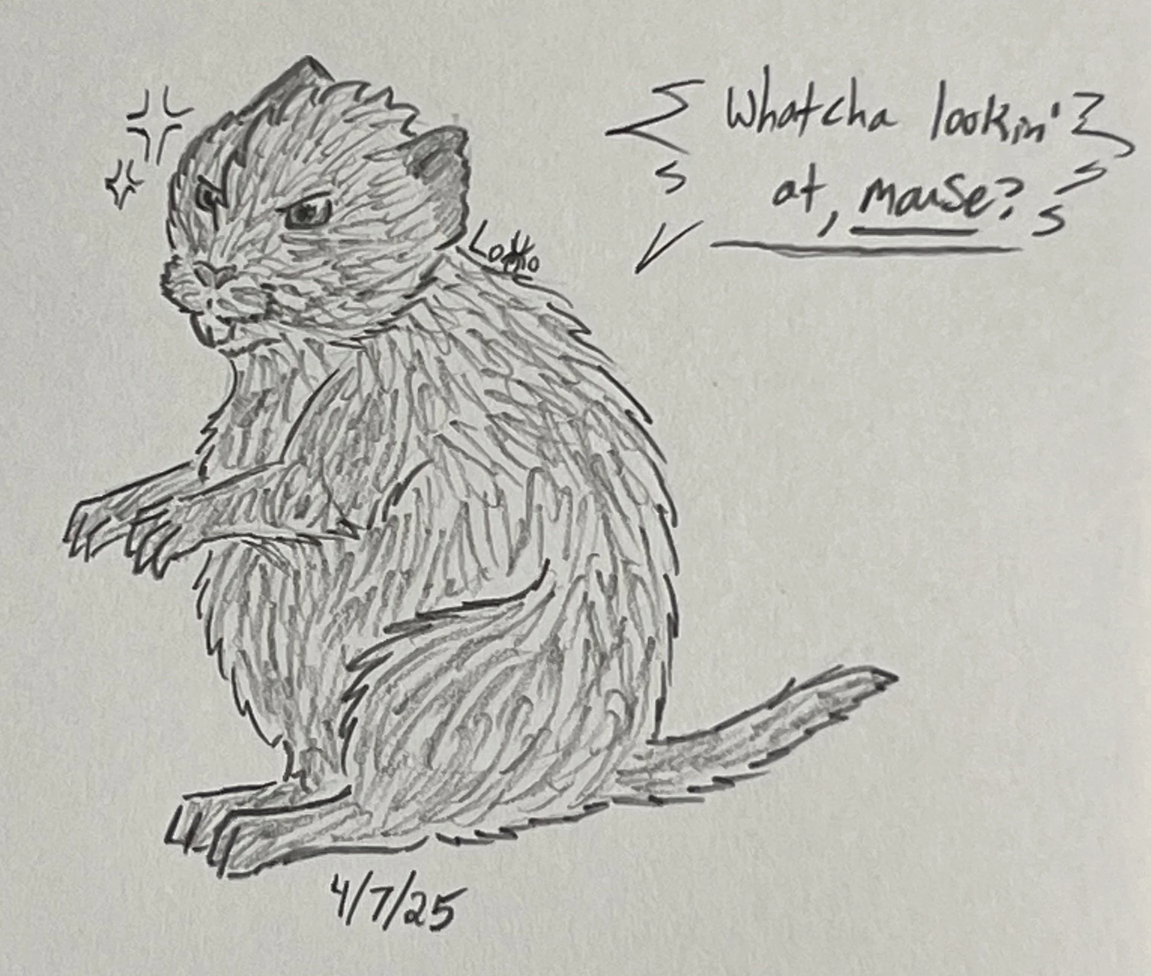 A vole character from my fiction story Arachnid Assault