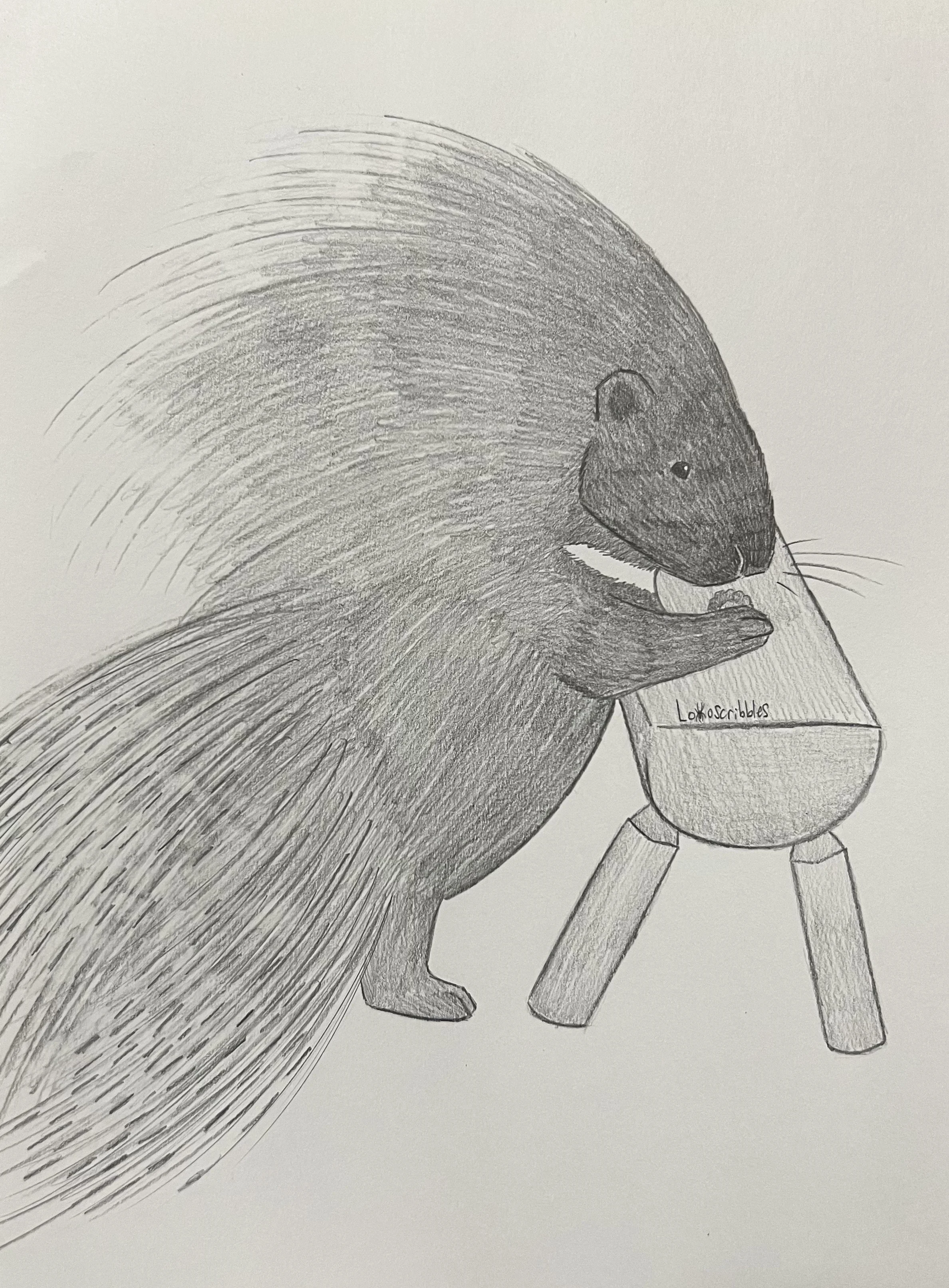 African crested porcupine eating food off a bench