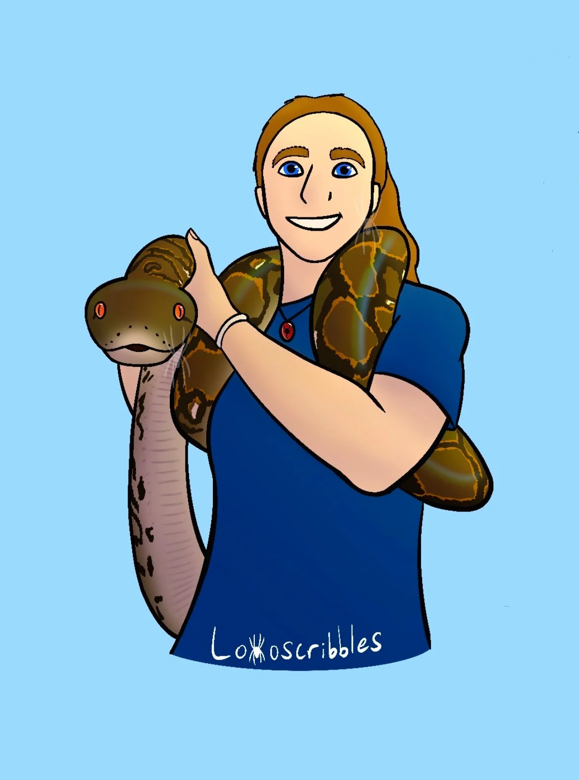 Self-portrait of me holding my favorite reticulated python