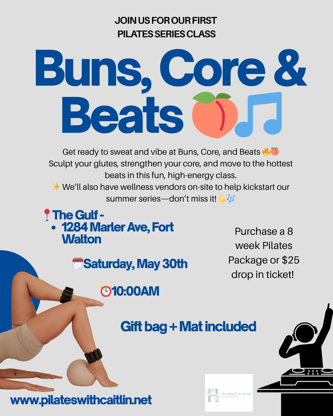 Buns, Core, & Beats- Pilates series
