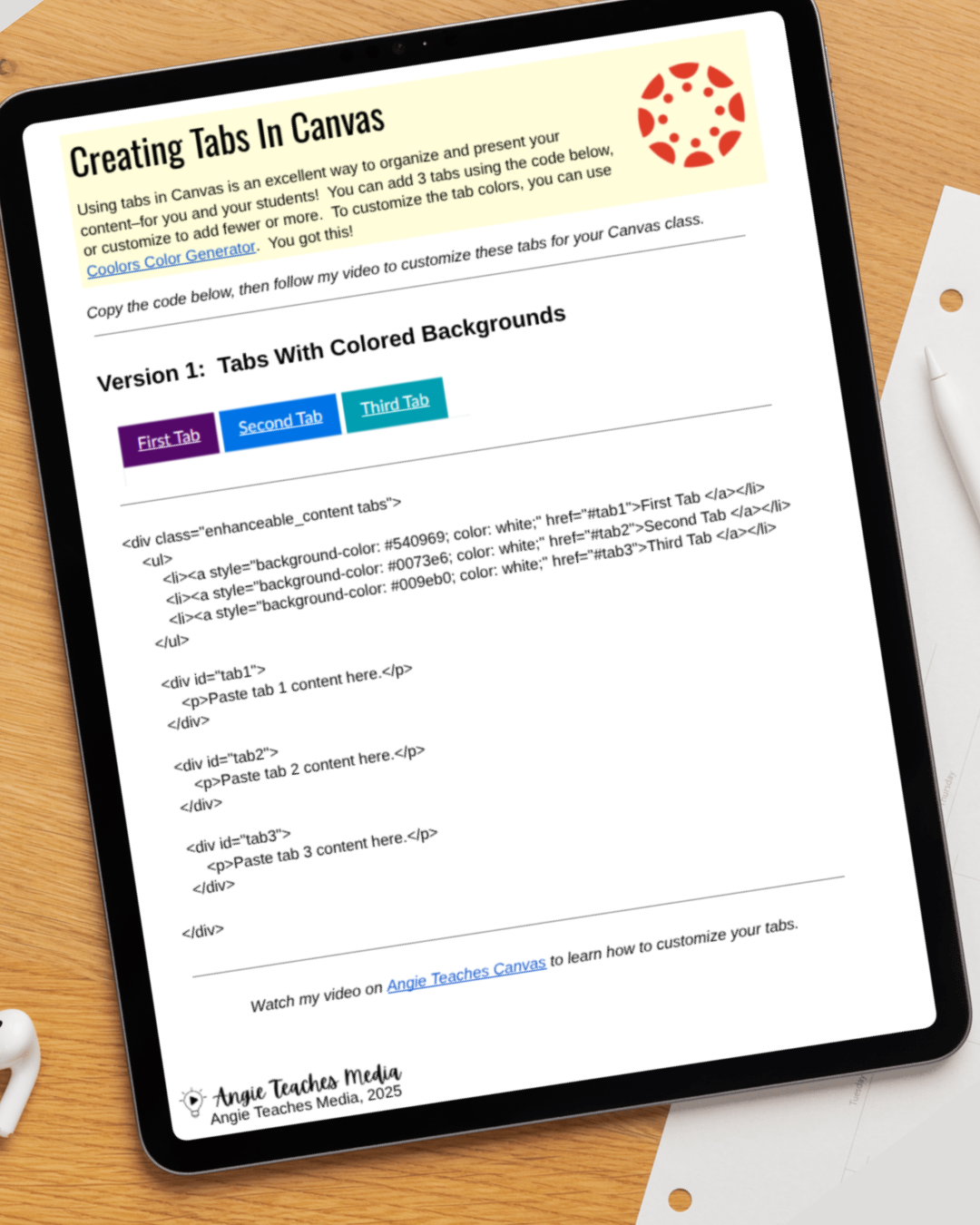 Create Tabs in Canvas (FREE!)