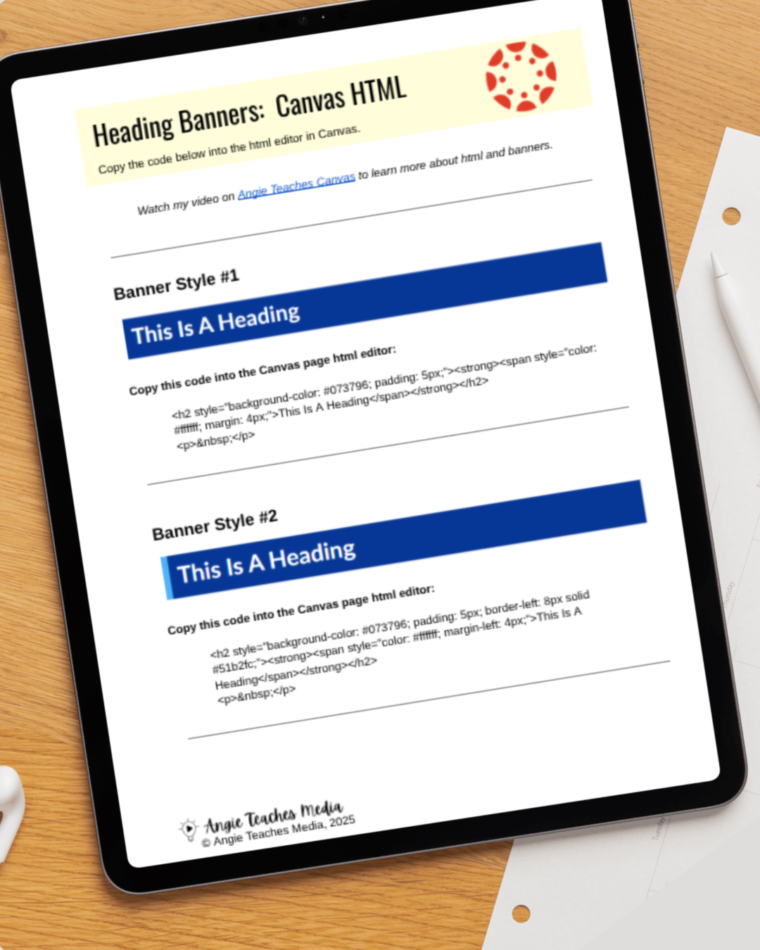 HTML Code For Page Heading Banner (FREE!)