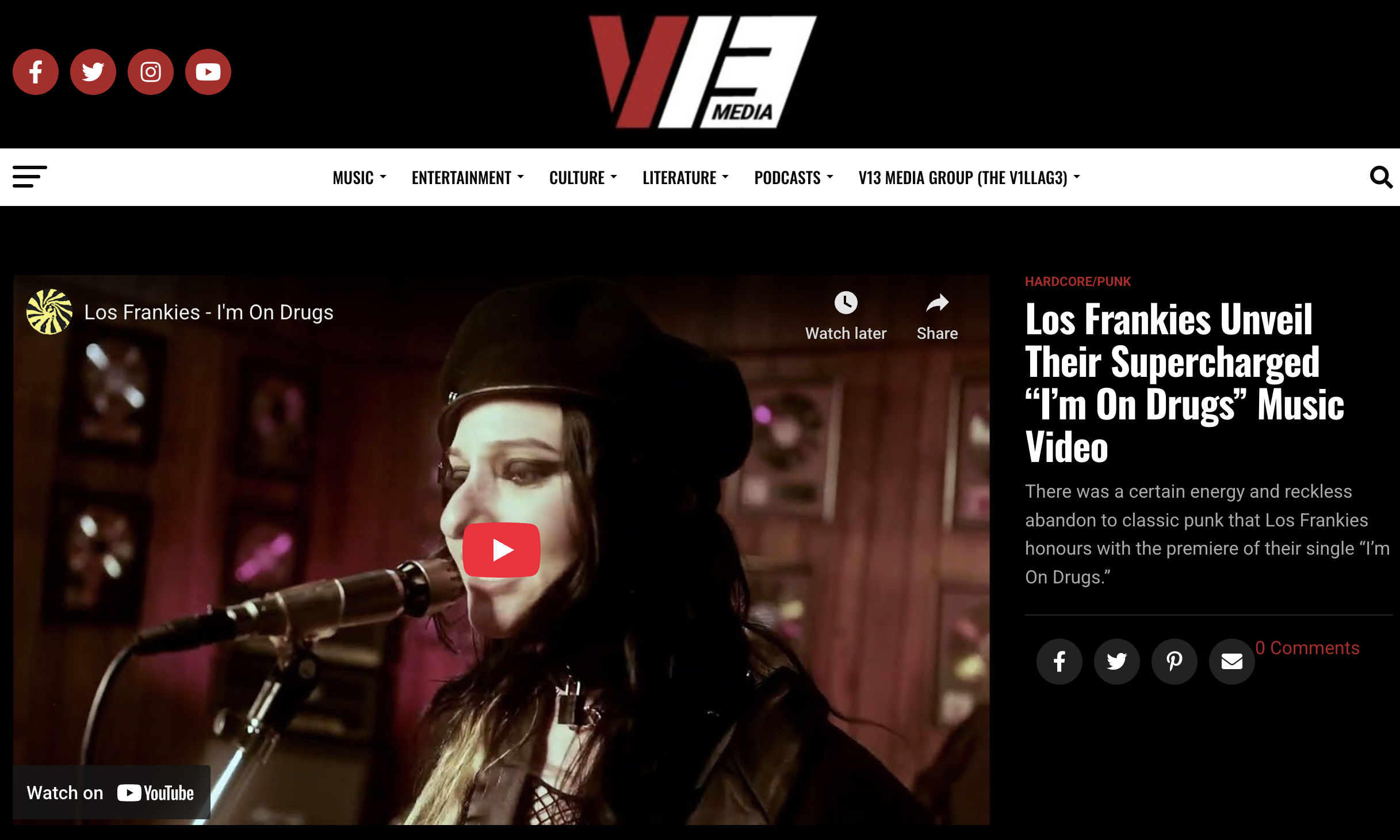 'I'm On Drugs' Video Premiere