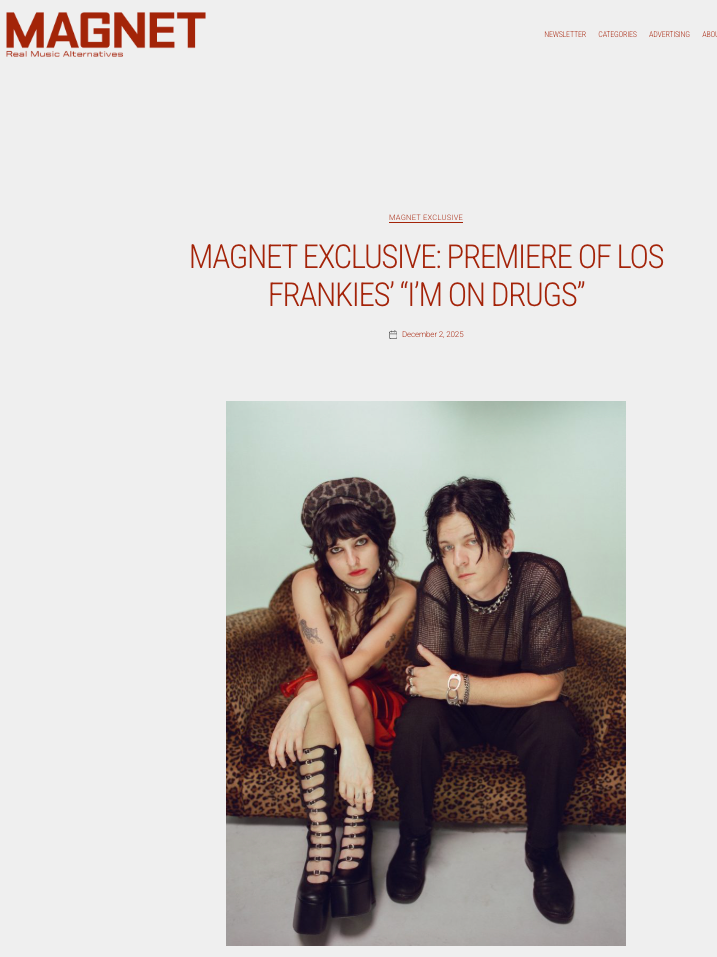 Magnet Exclusive Premiere of Los Frankies 'I'm On Drugs'