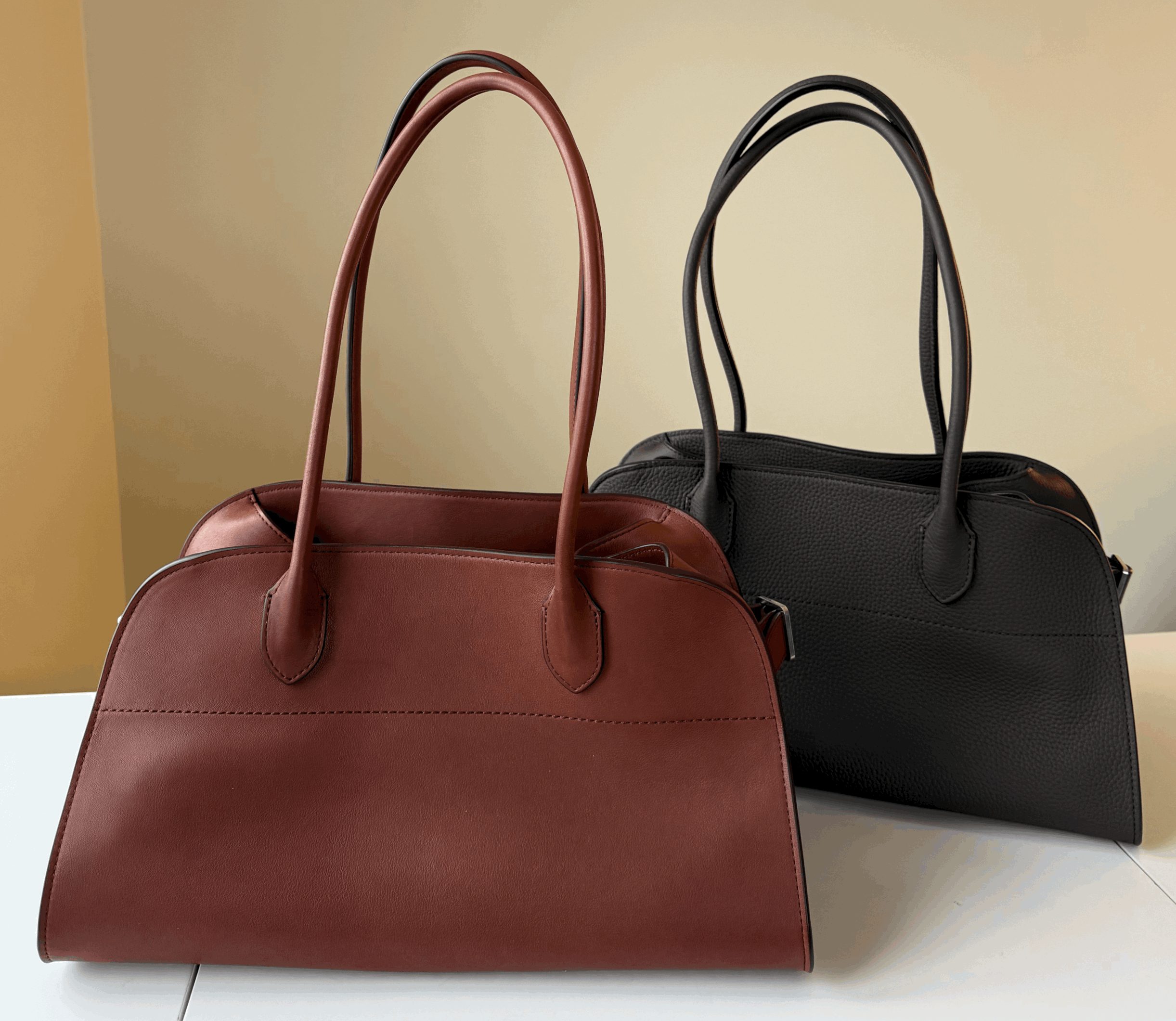 Row Margaux: Polished Leather vs. Matte Grained