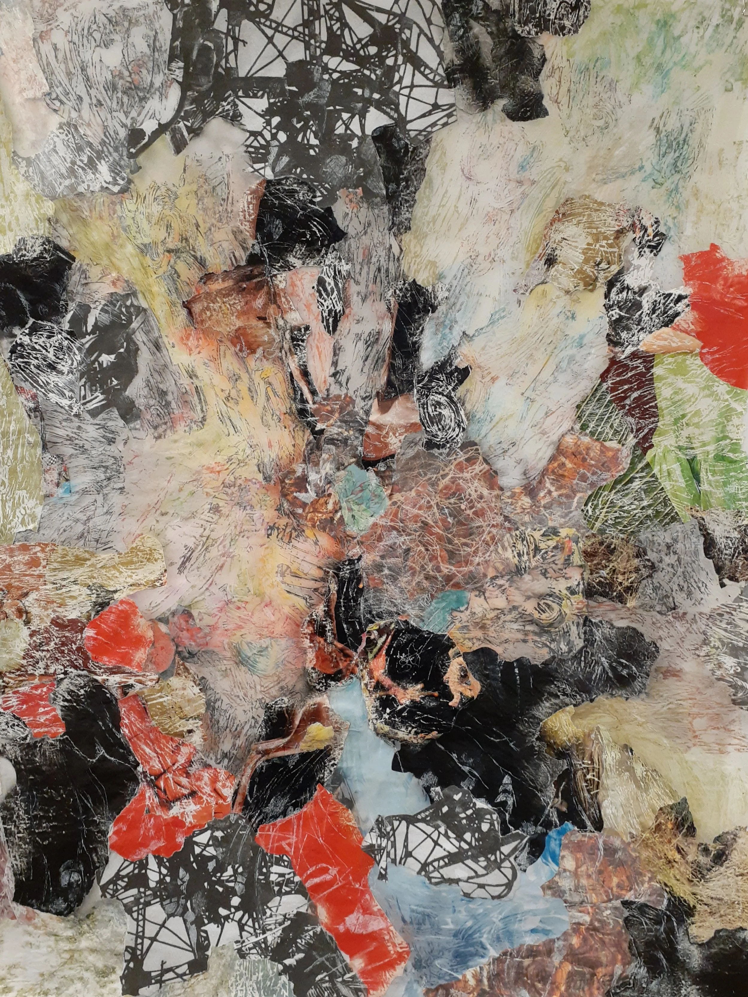 Combustion
Collage with mixed media on vellum
36" x 27"  (2020)