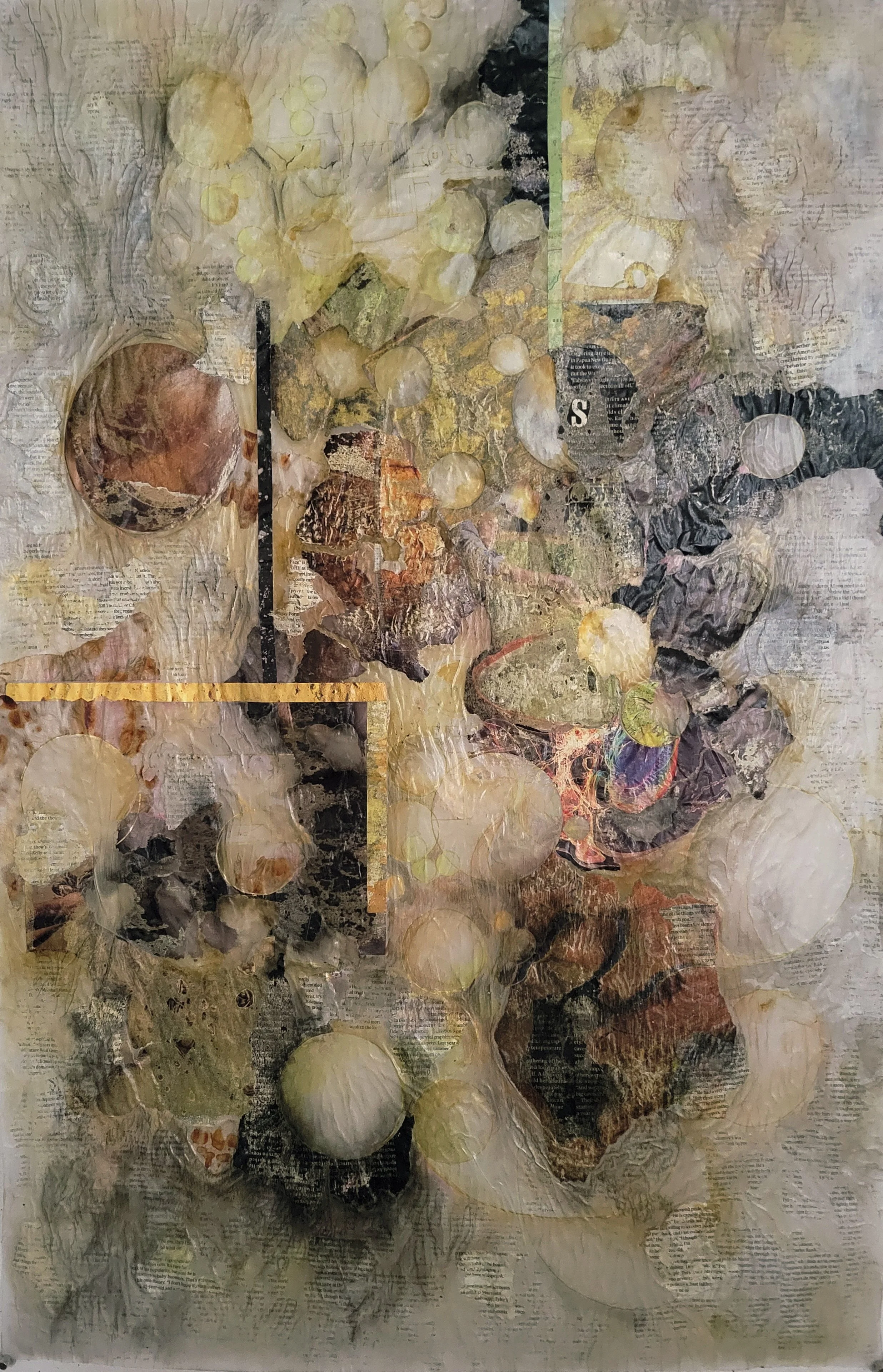 Darkness in my life
Collage with mixed media on vellum
36" x 24"  (2025)