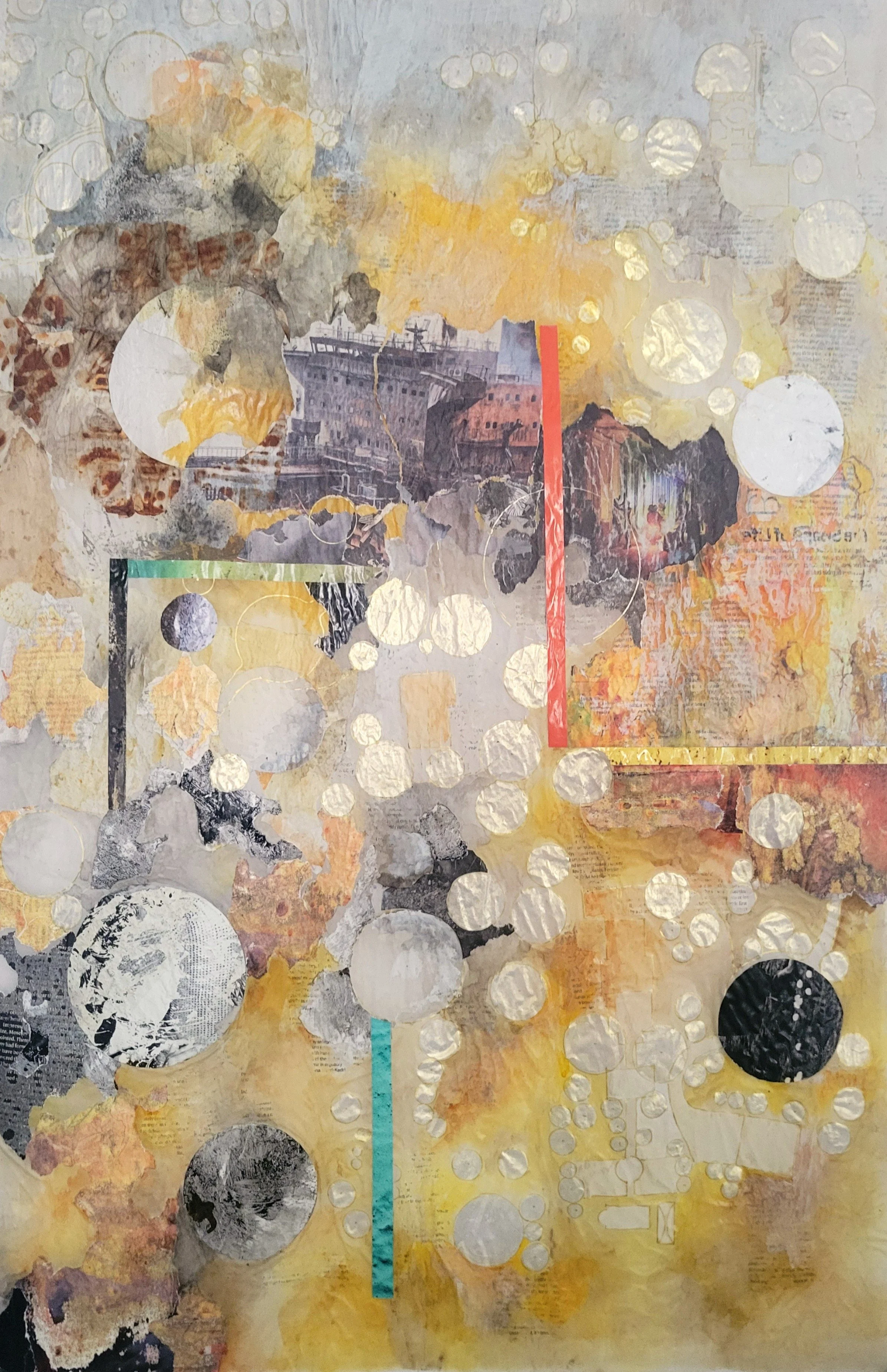 Something completely unforseen
Collage with mixed media on vellum
36" x 24"  (2025)