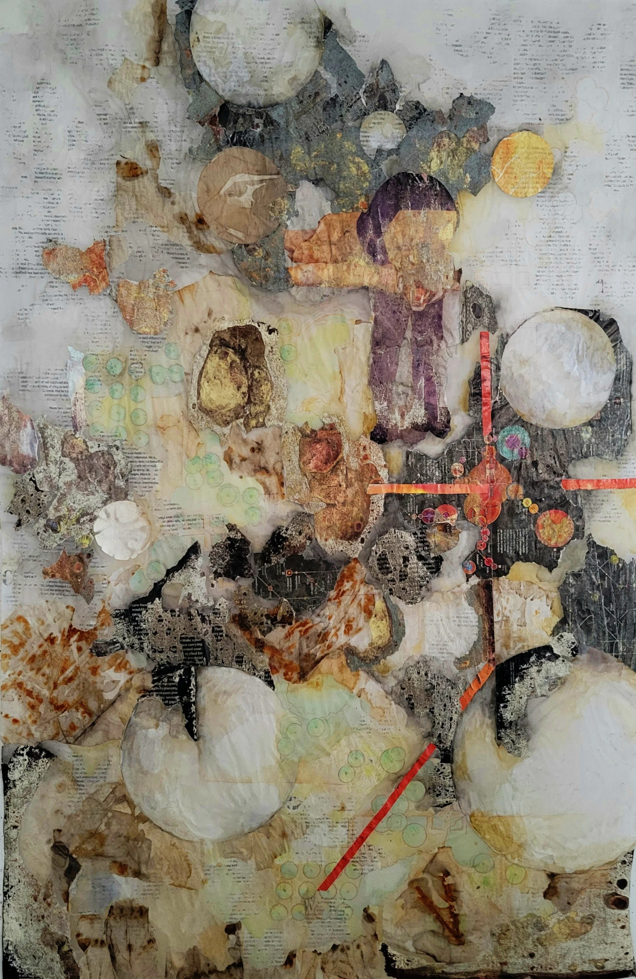Be free of the past
Collage with mixed media on vellum
36" x 24"  (2025)