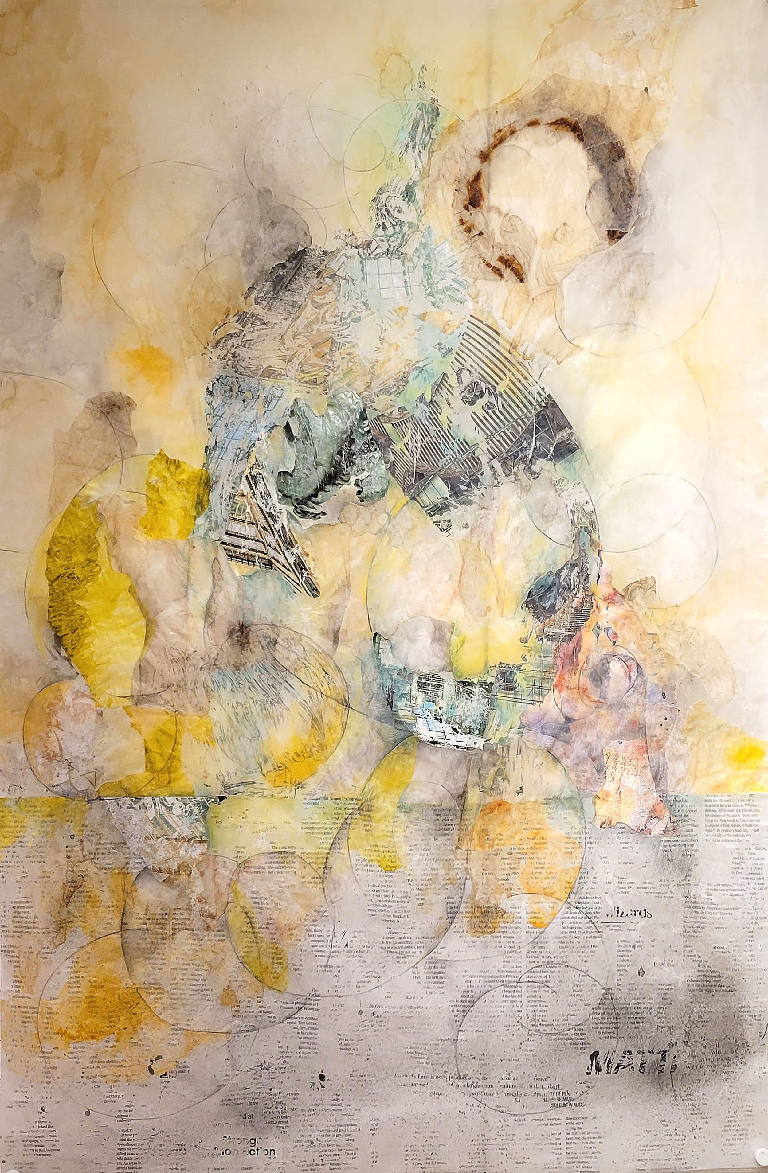 What's the matter
Collage with mixed media on vellum
36" x 24"  (2024)