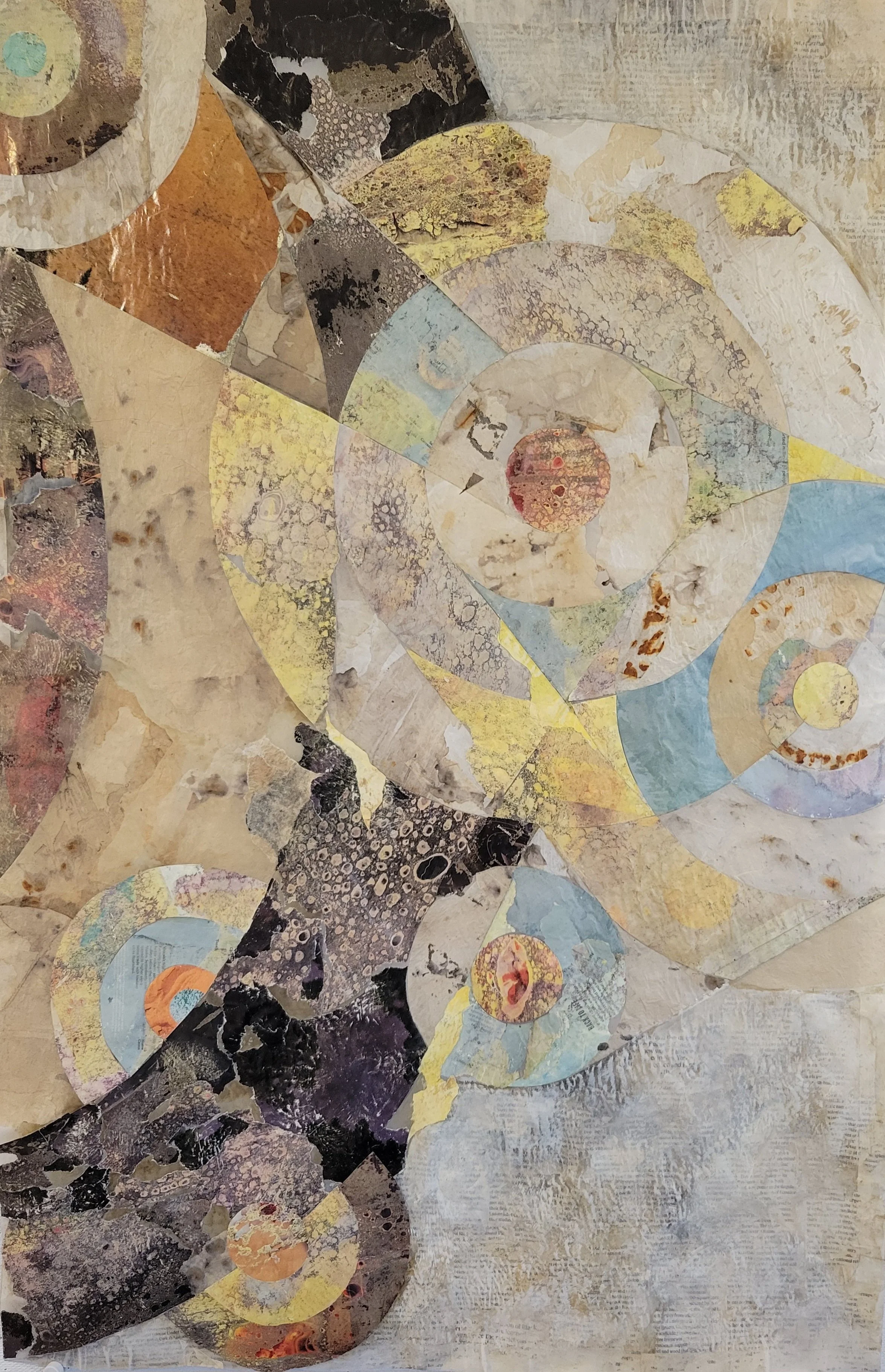 Dualities and ruptures
Collage with mixed media on vellum
36" x 24"  (2024)