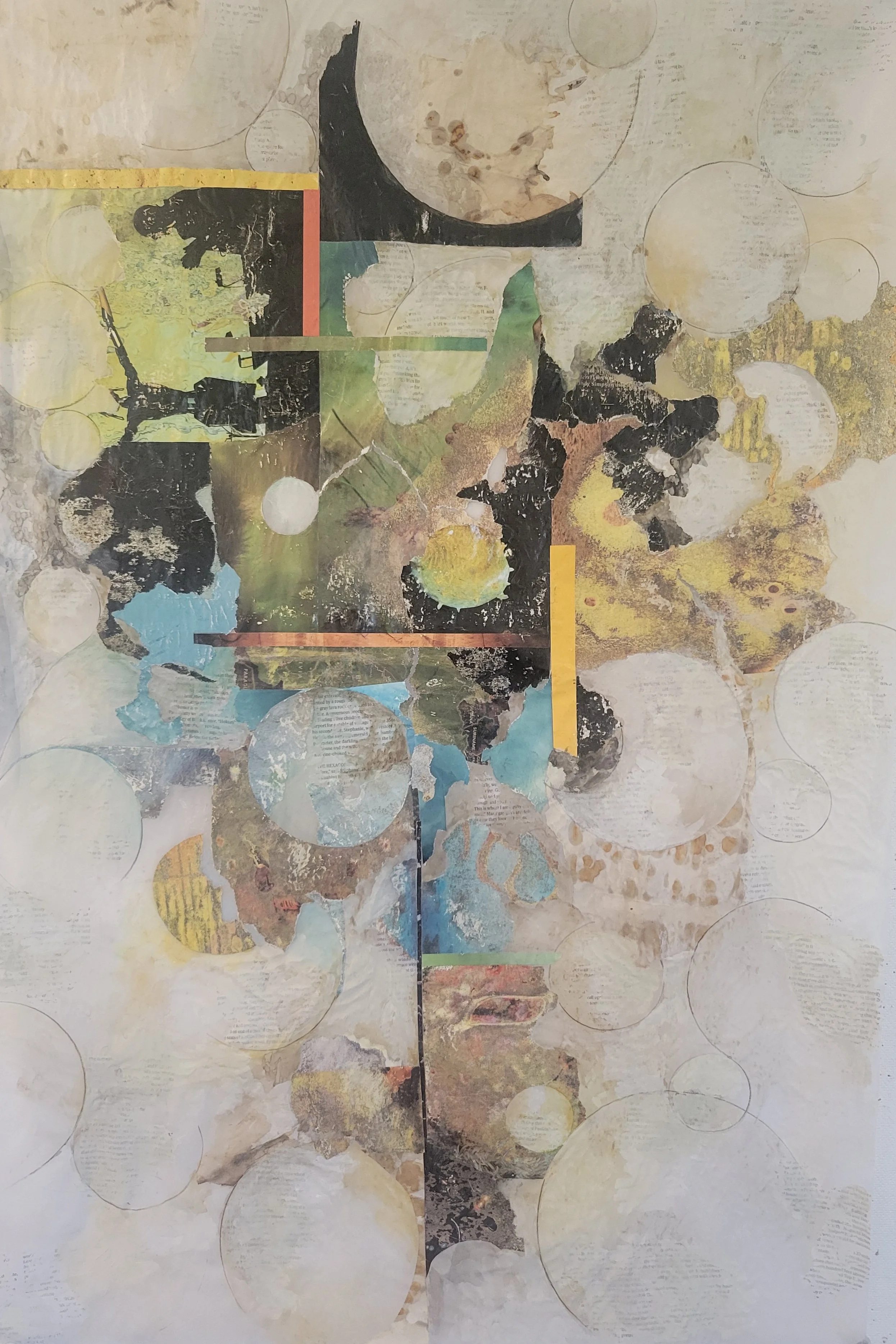 Epochs and eras
Collage with mixed media on vellum
36" x 24"  (2025)