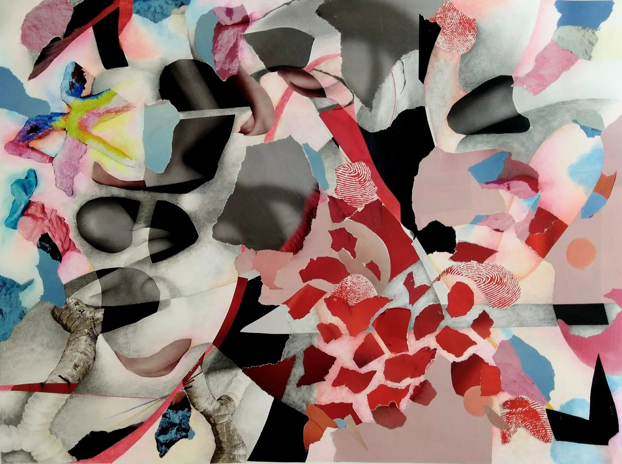 Derecho
Collage with mixed media on Bristol
18" x 24"  (2019)