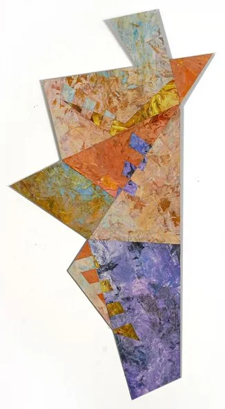 Semaphore
Woven acrylic painting and collage on Taskboard
30" x 16"  (2022)