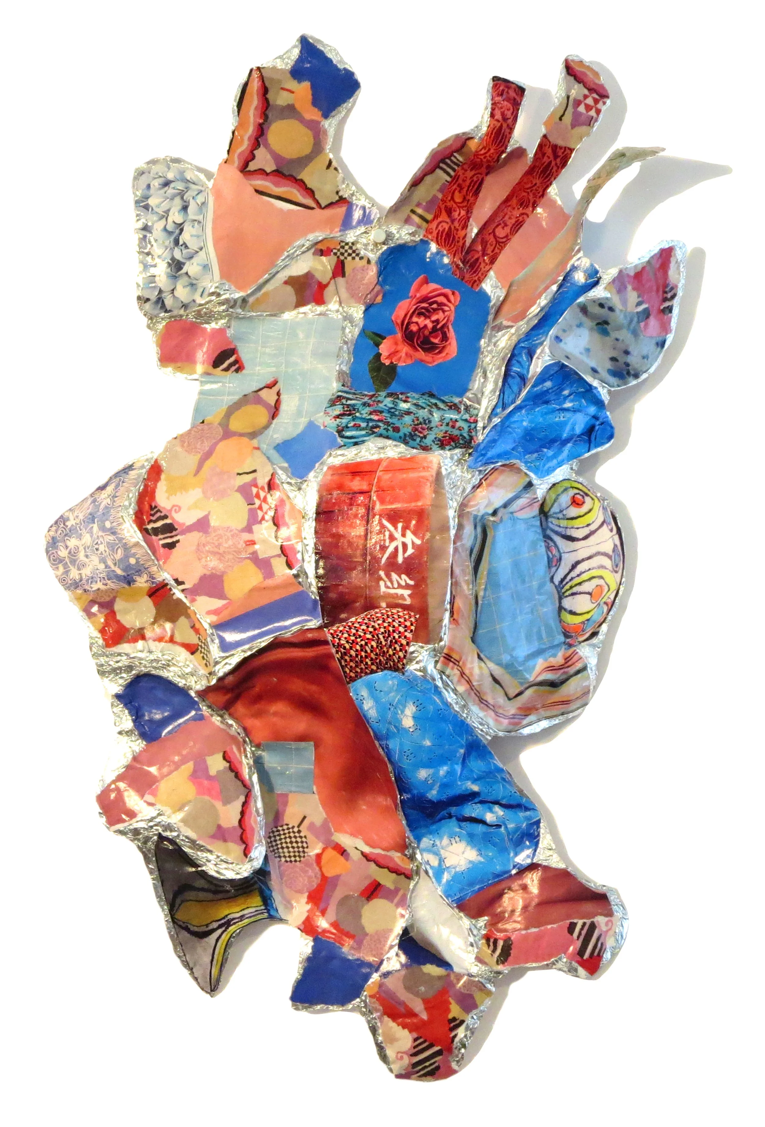 Character
Printed paper collage on shaped foil
18" x 22" x 3" (2017)