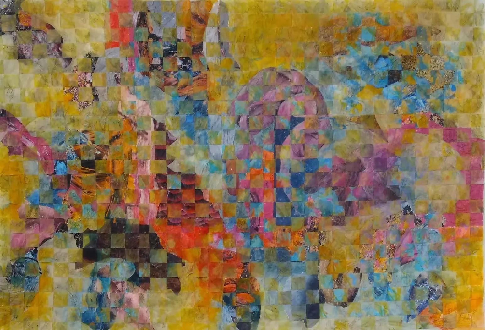 Ghostly
Woven collage, mixed media on vellum
34" x 25"  (2021)