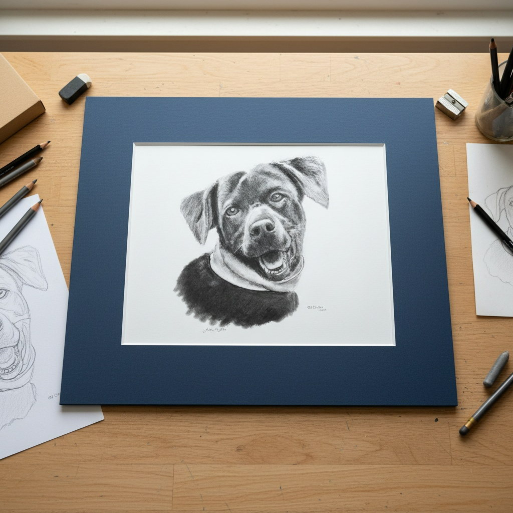 11x14 Pet Portrait, Matted, No Frame