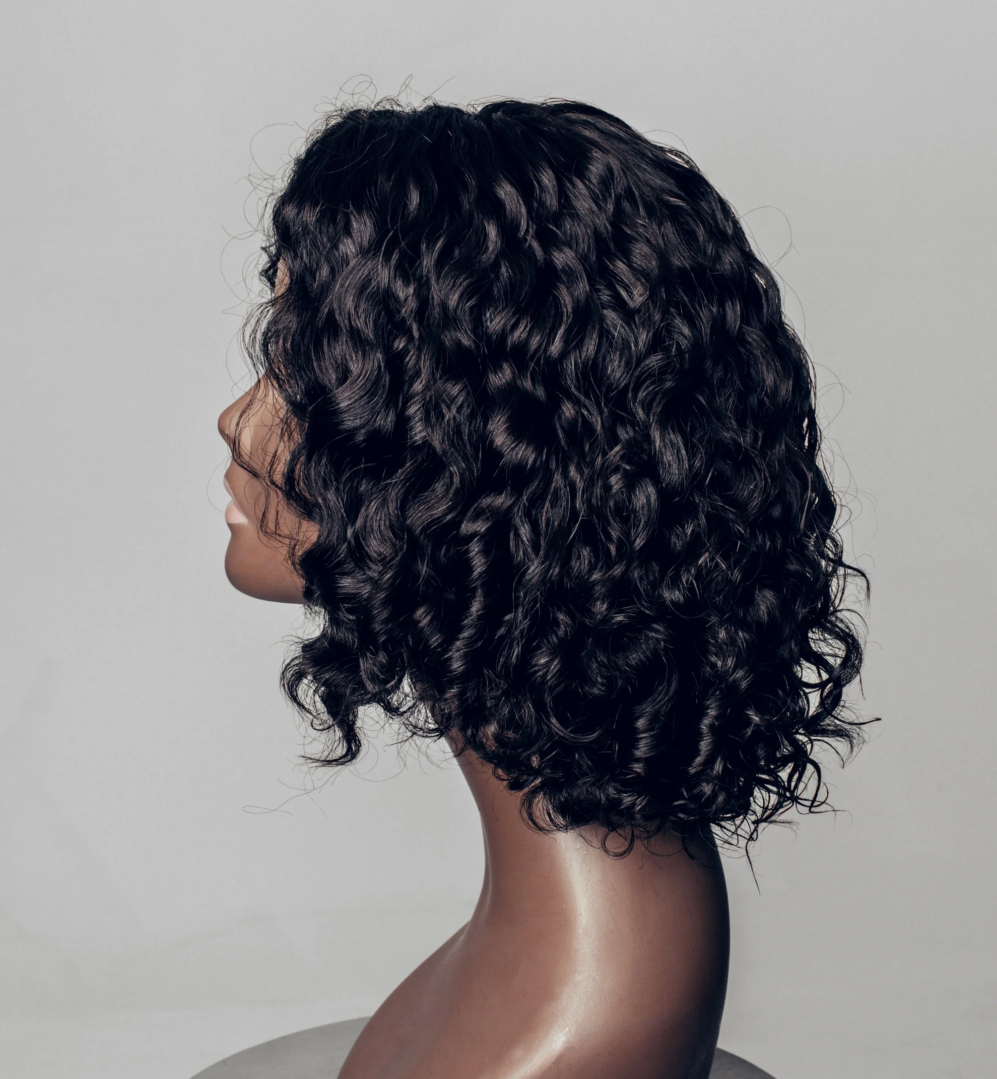 Tight Curl Short Black Wig