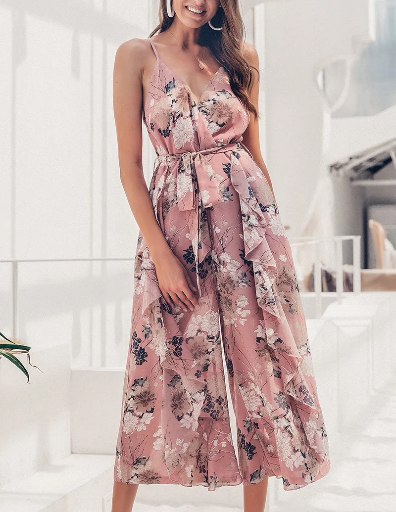 Pink Floral Jumpsuit