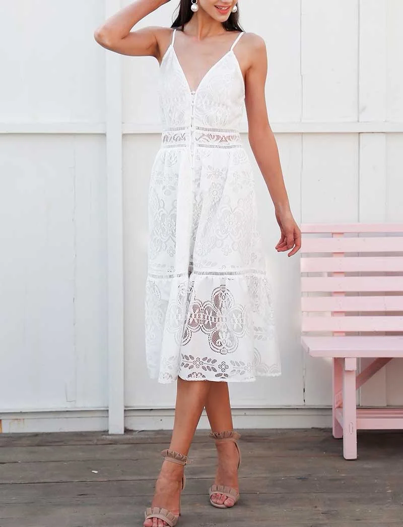 White Lace Maxi Dress