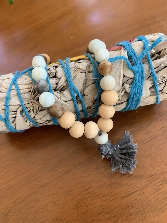 Blue Amazonite Mala Bracelet