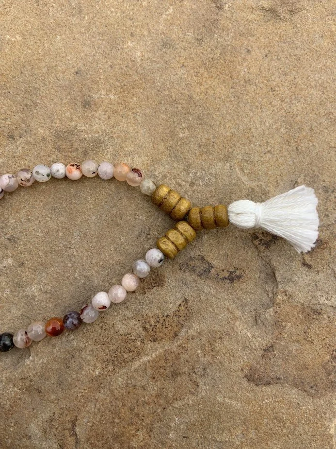 Cherry Blossom Sakura Agate Mala