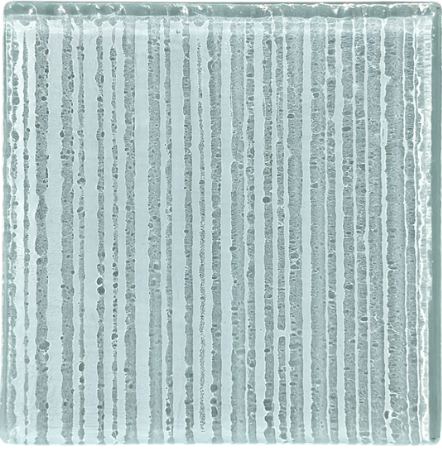 A close-up image of a textured glass surface with vertical streaks.