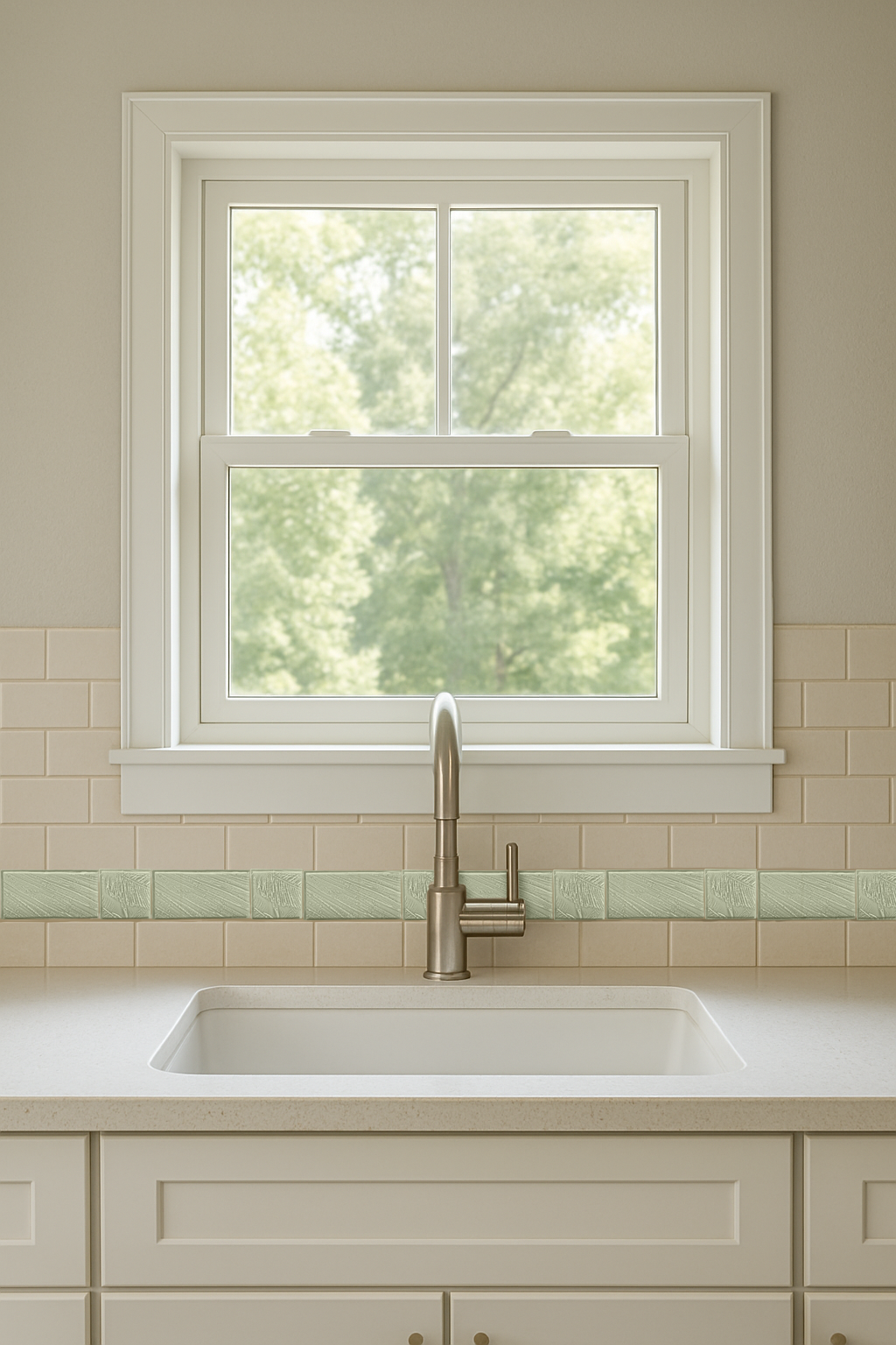 Subtle textured glass tiles for kitchen backsplash