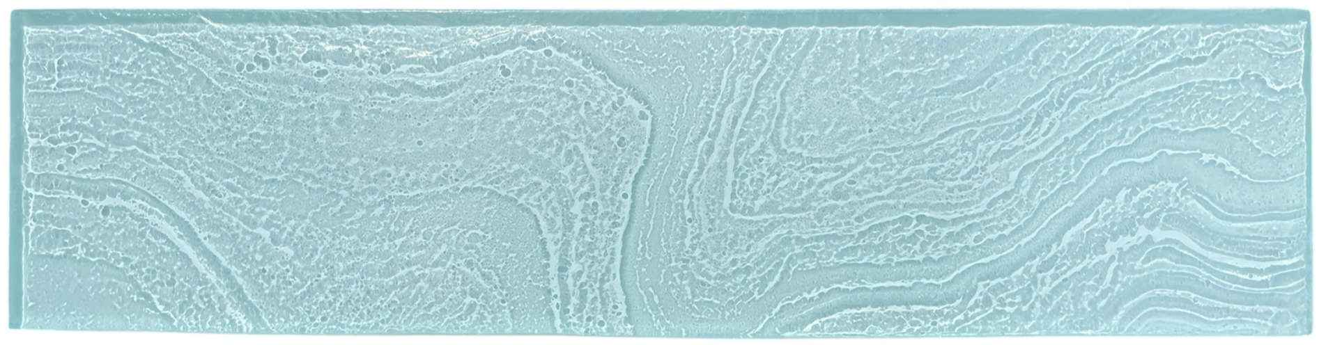 Long statement textured glass tile inspired by the beach shoreline for backsplashes