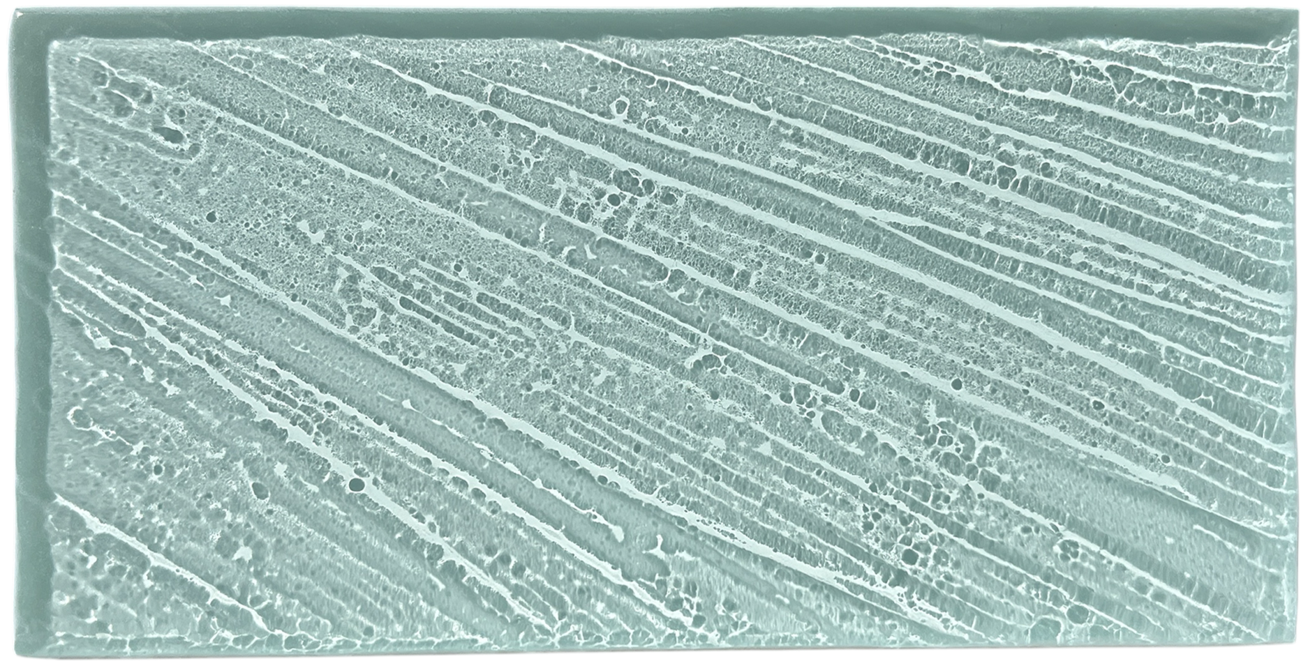 Rectangle textured glass tile with a nature-inspired linear contemporary design