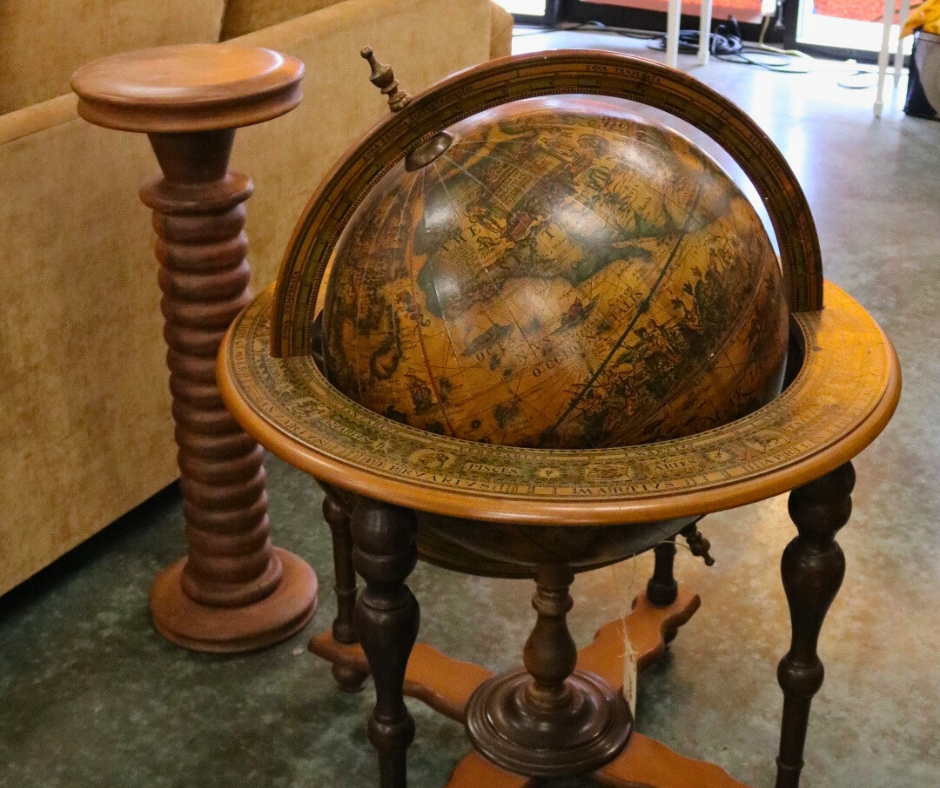 Vintage wooden globe