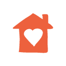 Icon of a house with a heart inside