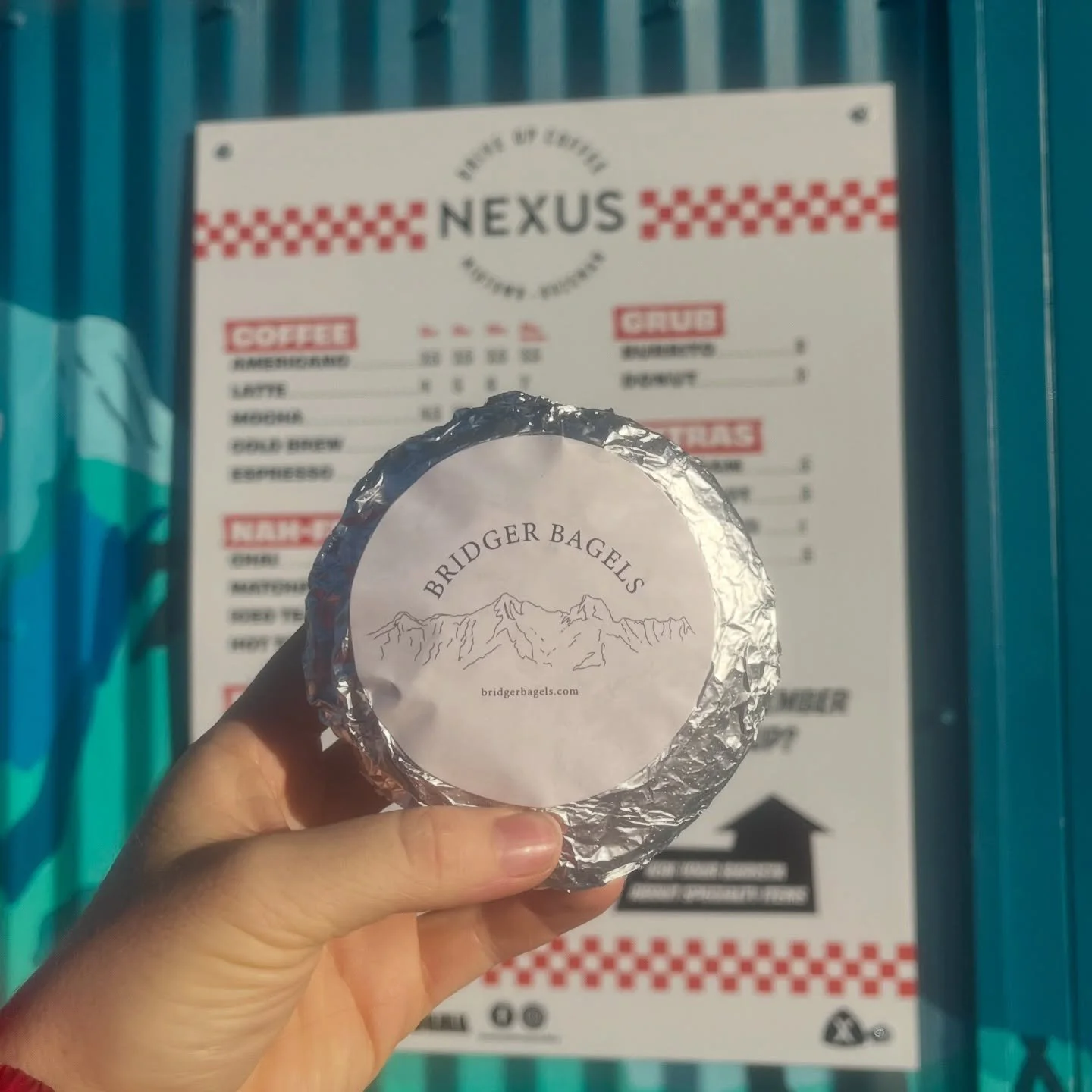 You may have already noticed the last couple of weeks, but we’re stoked to announce that the wonderful @nexus.driveupcoffee has joined our network of local coffee shops that carry Bridger Bagels sandwiches! Make sure to stop by on Saturdays and