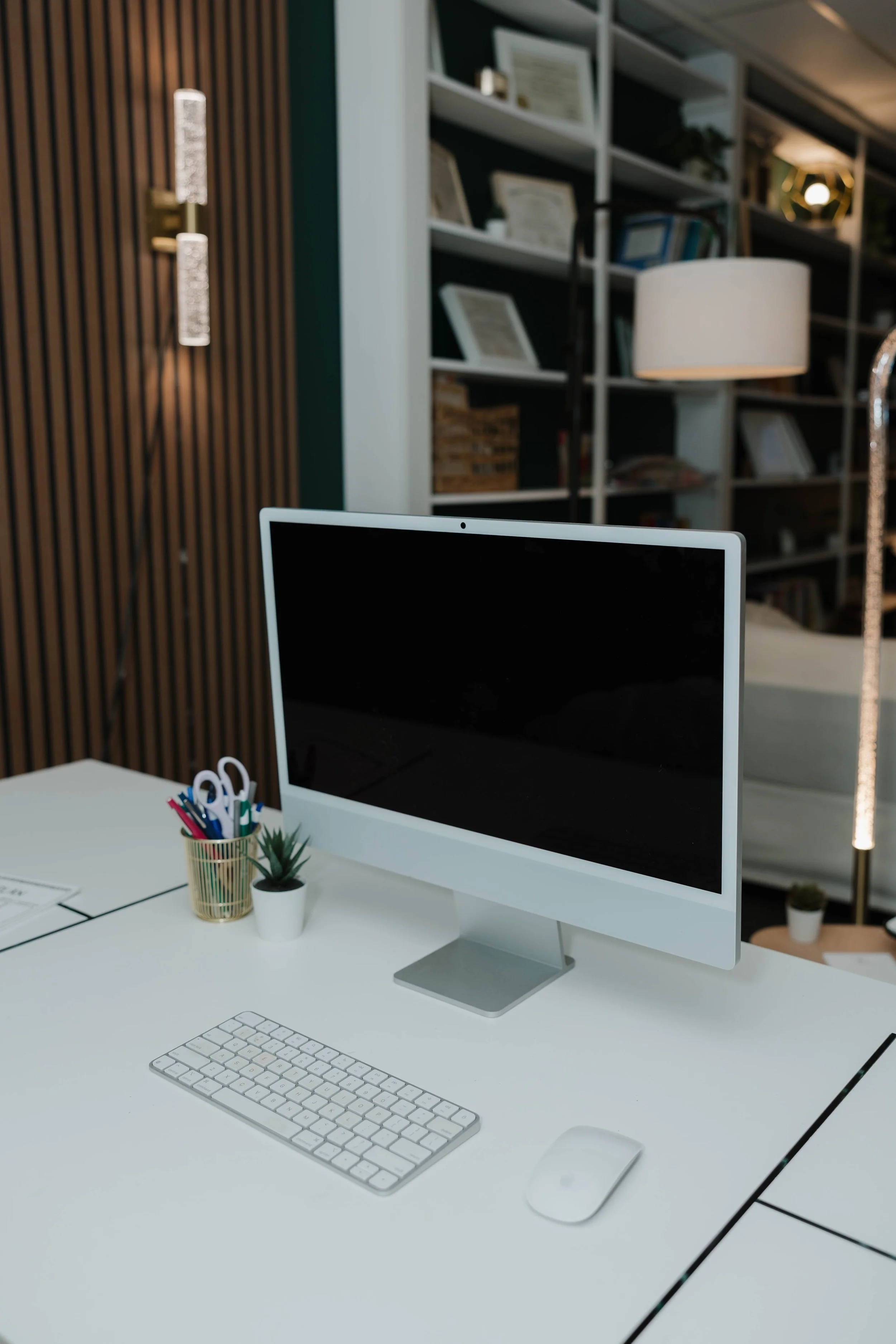 Modern office setup representing online confidence coaching sessions and personal growth work.