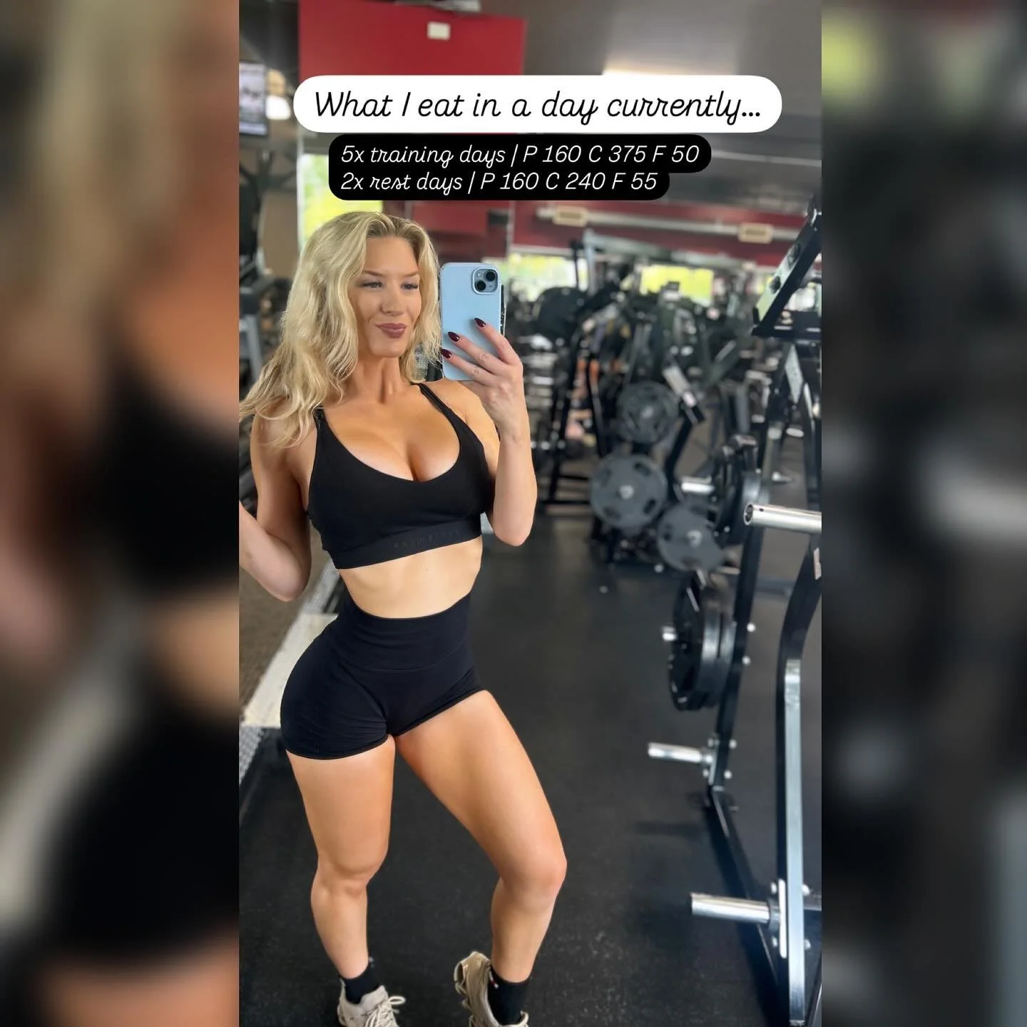 🥗 What I eat in a day (currently)…
I don’t make it complicated. I pretty much buy the same foods each week and create a meal plan to follow so I have my calories planned out ahead of time. But I also have the knowledge to make alternati