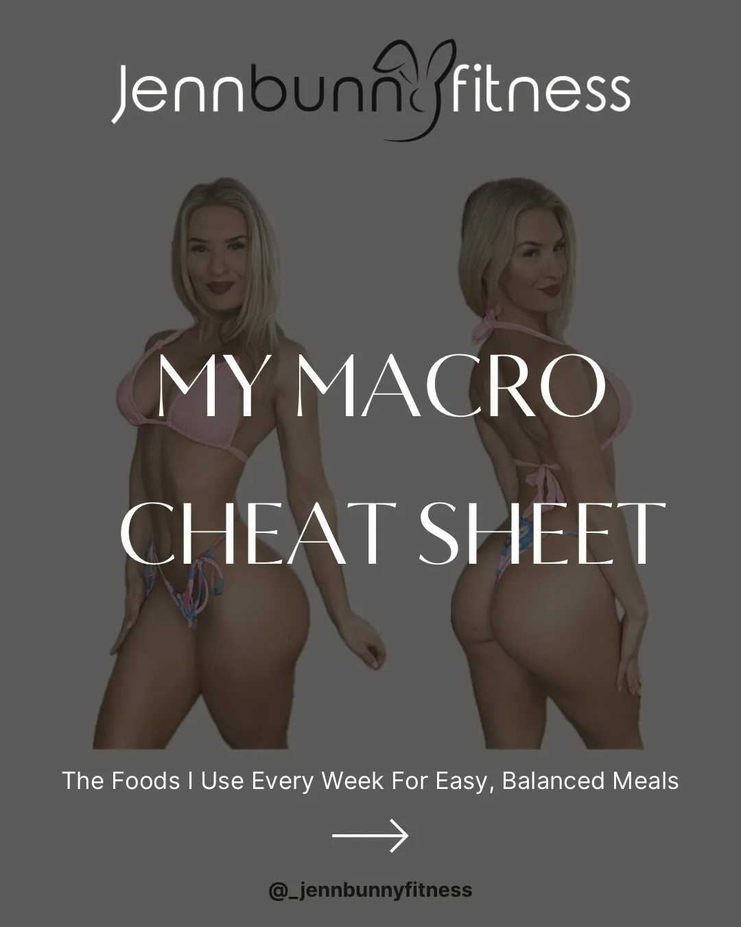 Here&rsquo;s my personal macro cheat sheet &mdash; the proteins, carbs, and fats I eat on repeat.

I made a list with simple serving size shortcuts and macro breakdowns to make tracking way easier for you. Because the truth is, most people nowadays a